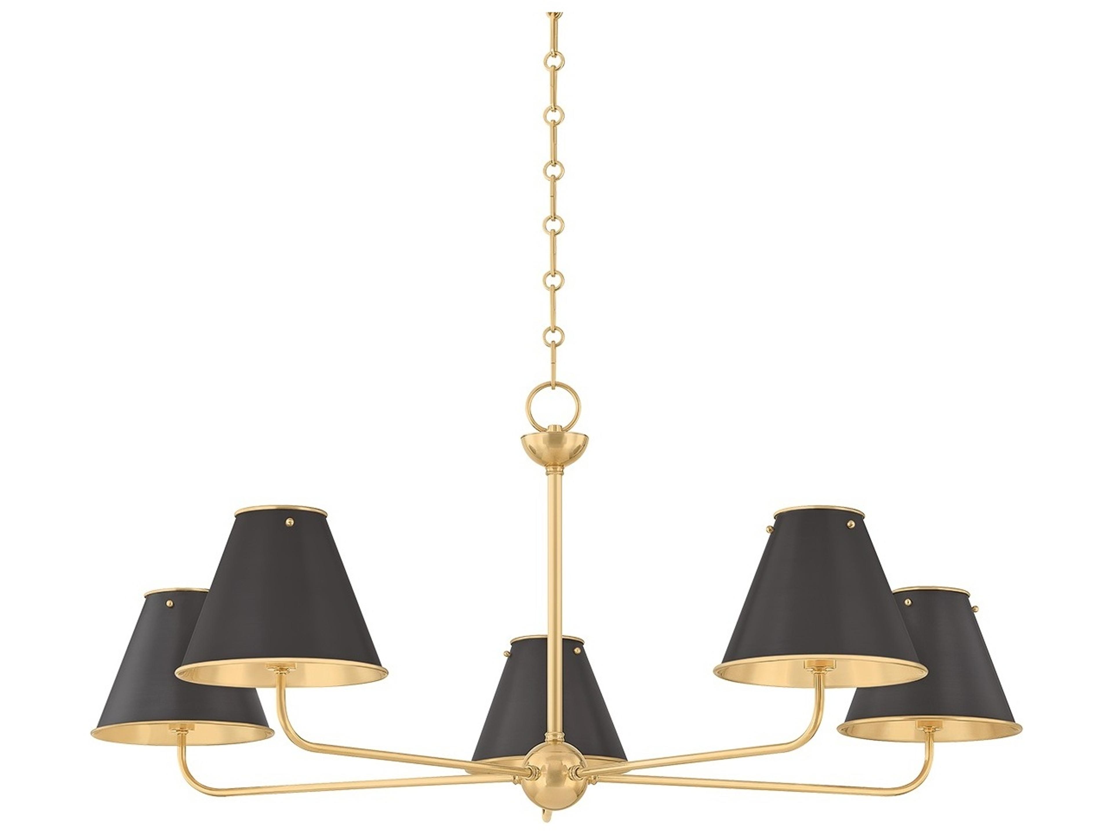 Hudson Valley Burghley 5-Light Aged Brass Distressed Bronze Chandelier