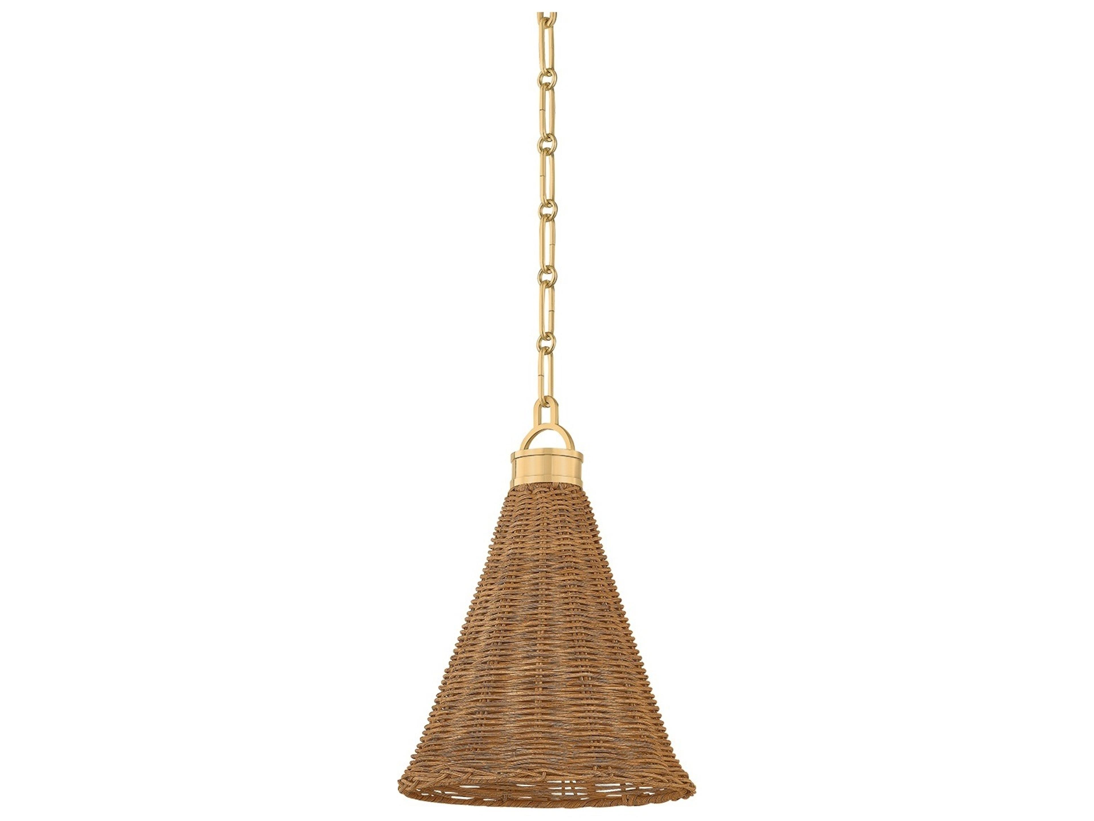 Kensington 1-Light Aged Brass Mini Pendant