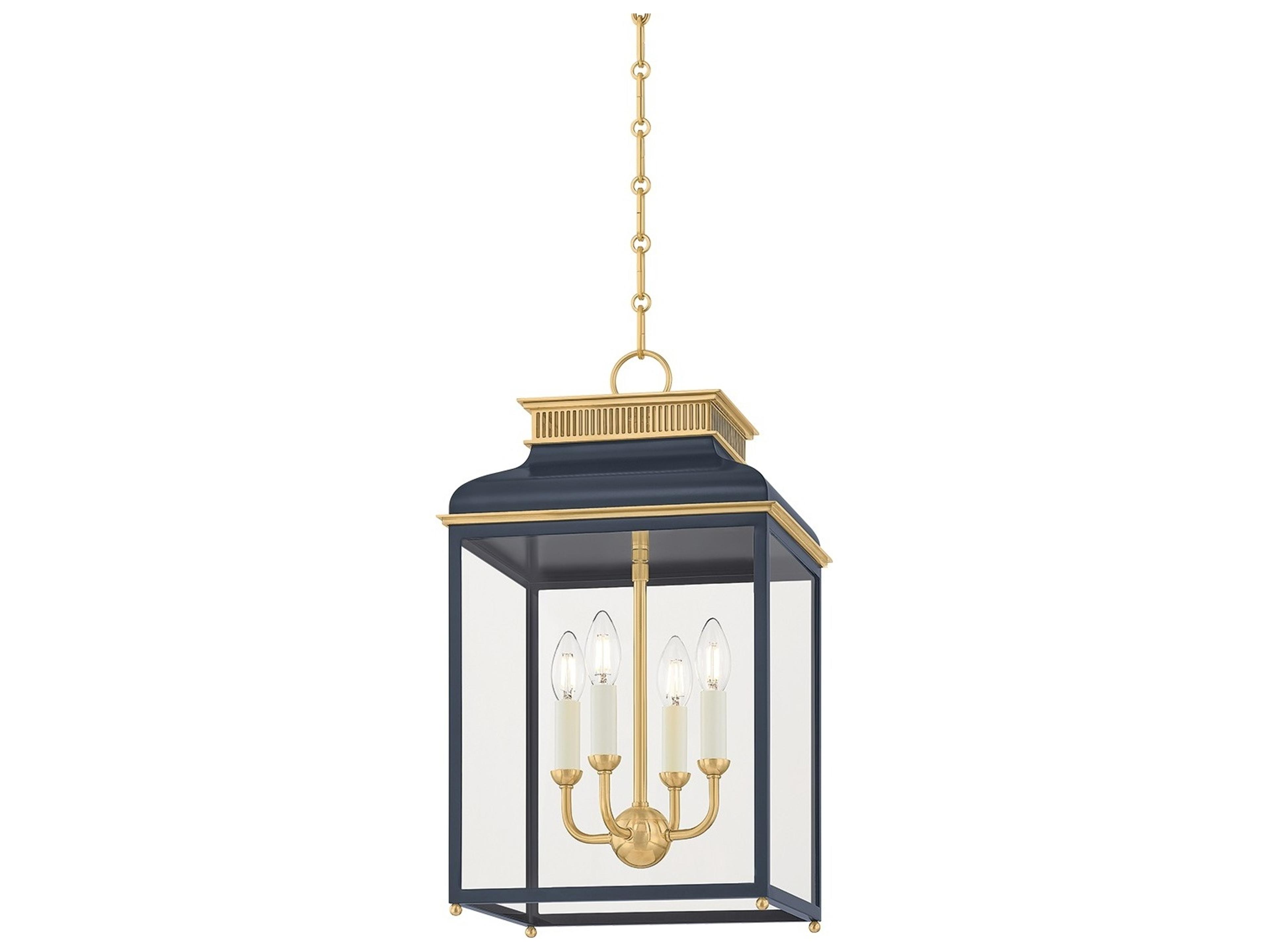 Hudson Valley Houghton 4-Light Aged Brass Distressed Bronze Pendant