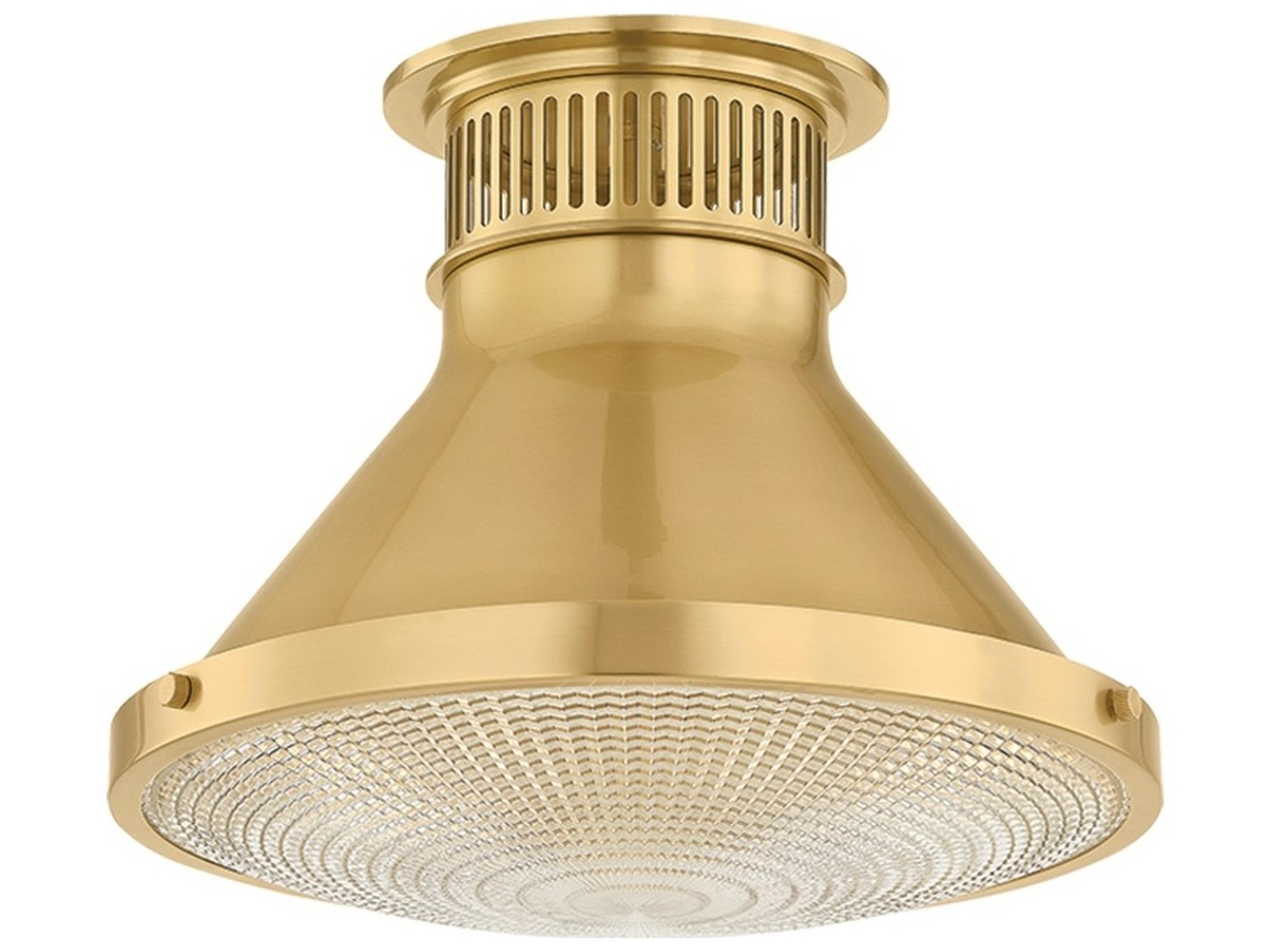 Hudson Valley Highclere 1-Light Aged Brass Flush Mount