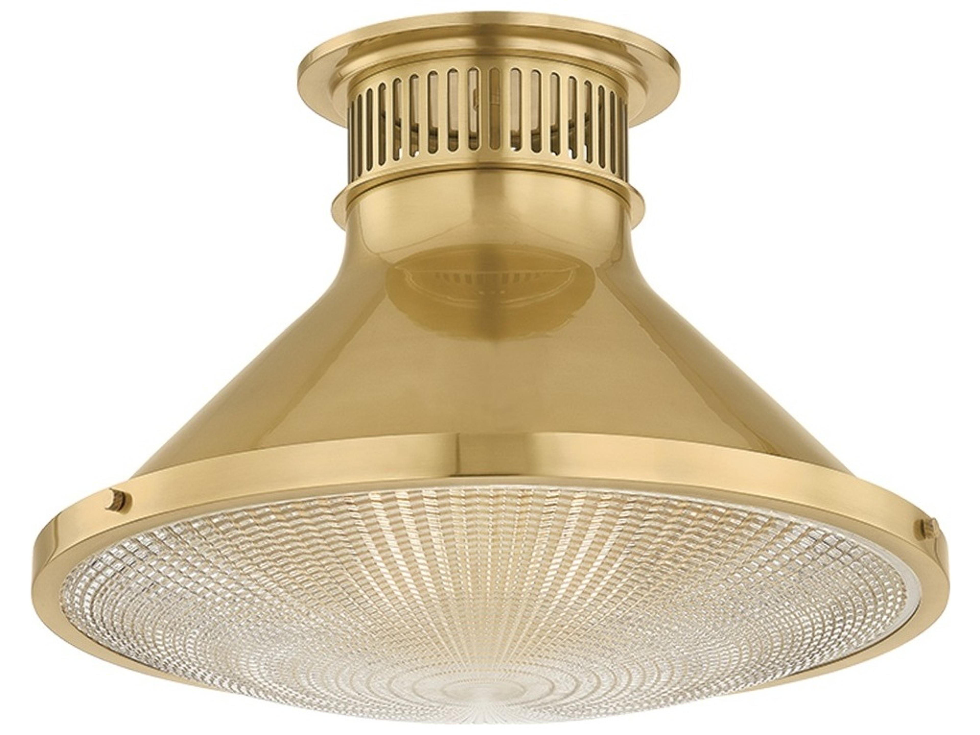 Hudson Valley Highclere 1-Light Aged Brass Flush Mount