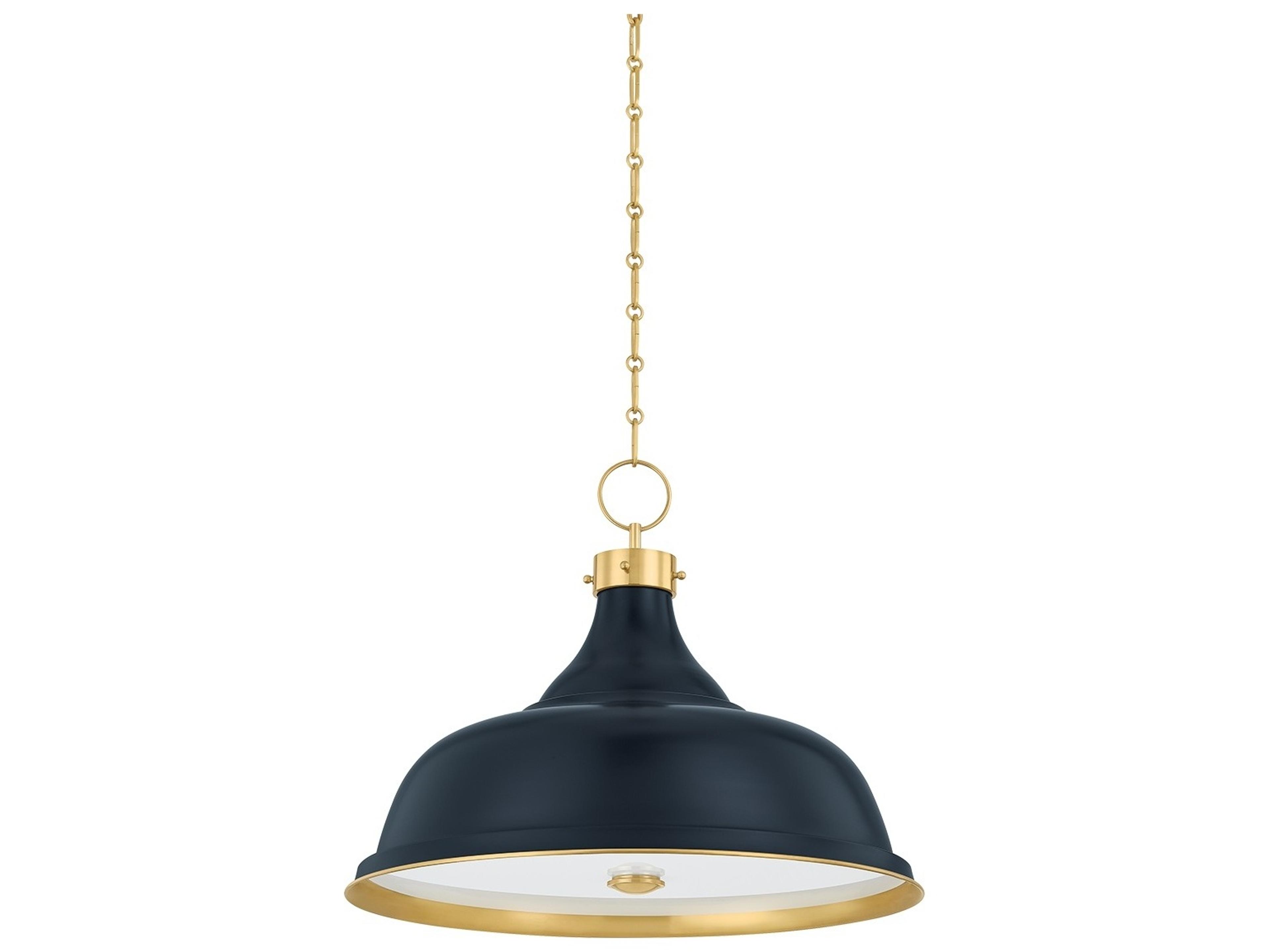 Hudson Valley Painted No. 1 4-Light Aged Brass Distressed Bronze Pendant