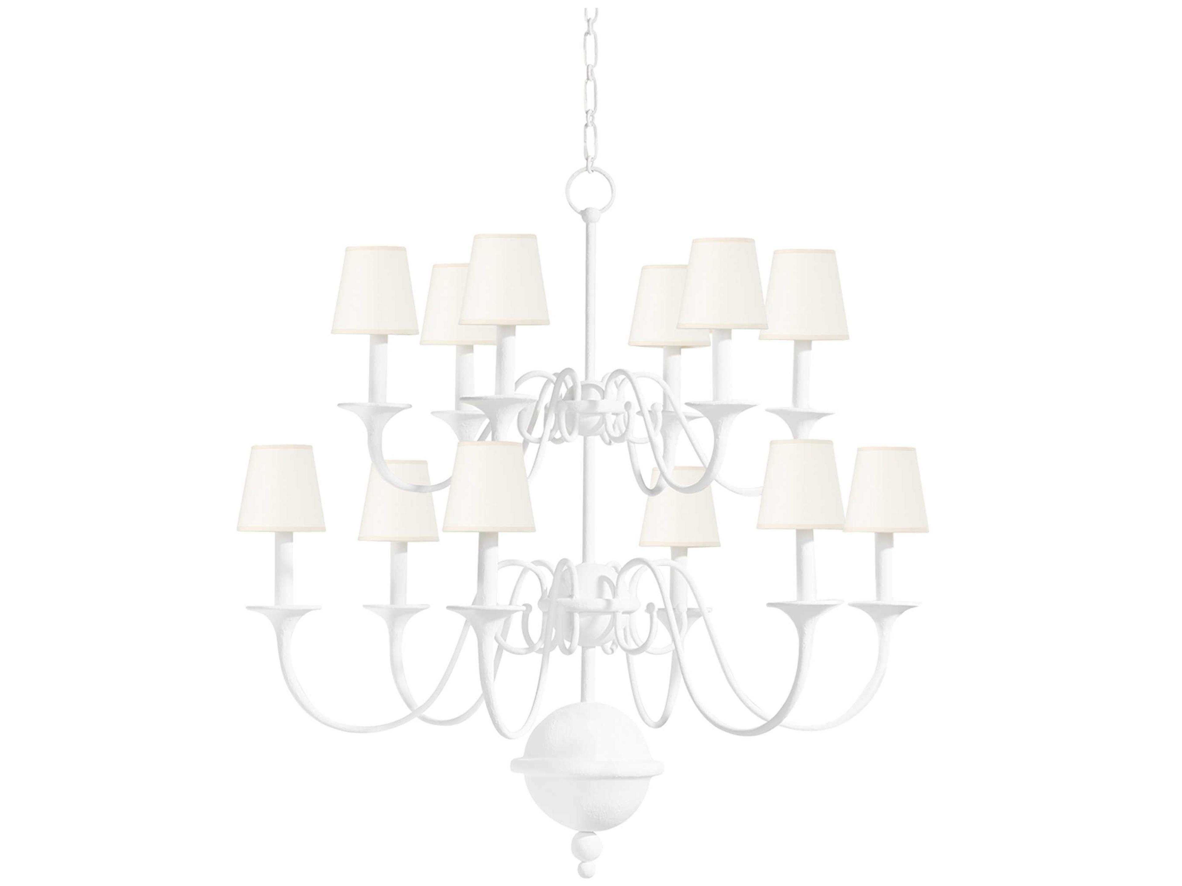 Hudson Valley Windsor 12-Light White Plaster Empire Chandelier