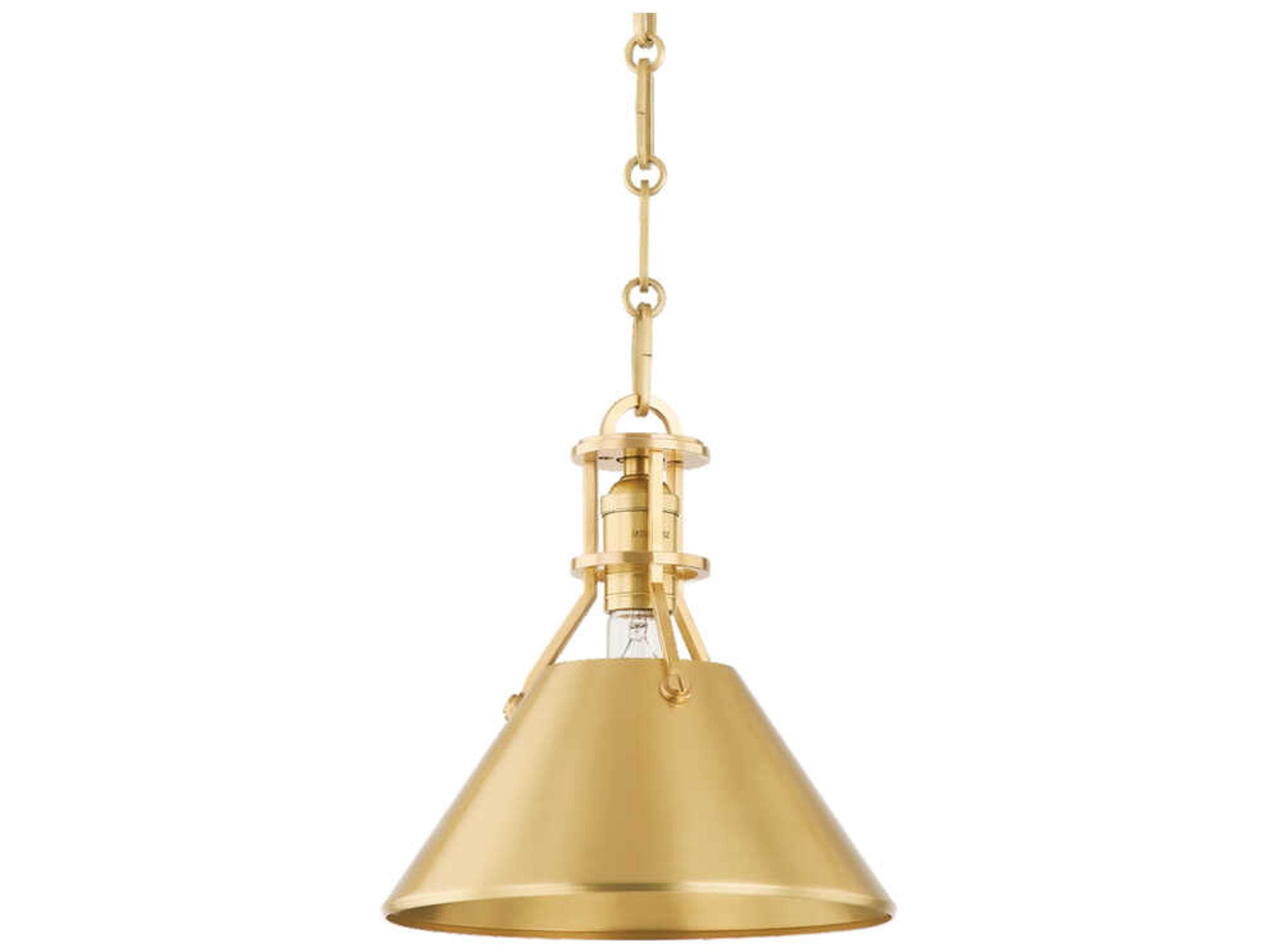 Hudson Valley Metal 1-Light Aged Brass Mini Pendant