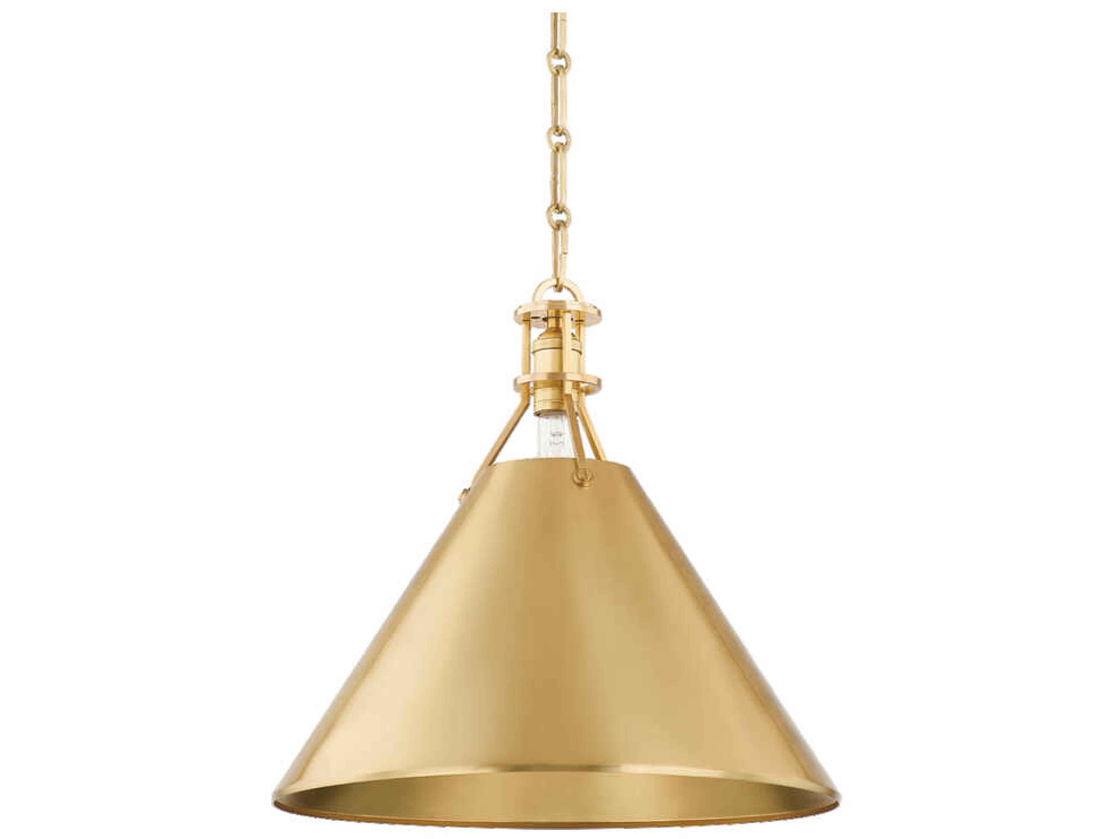 Hudson Valley Metal 1-Light Aged Brass Pendant