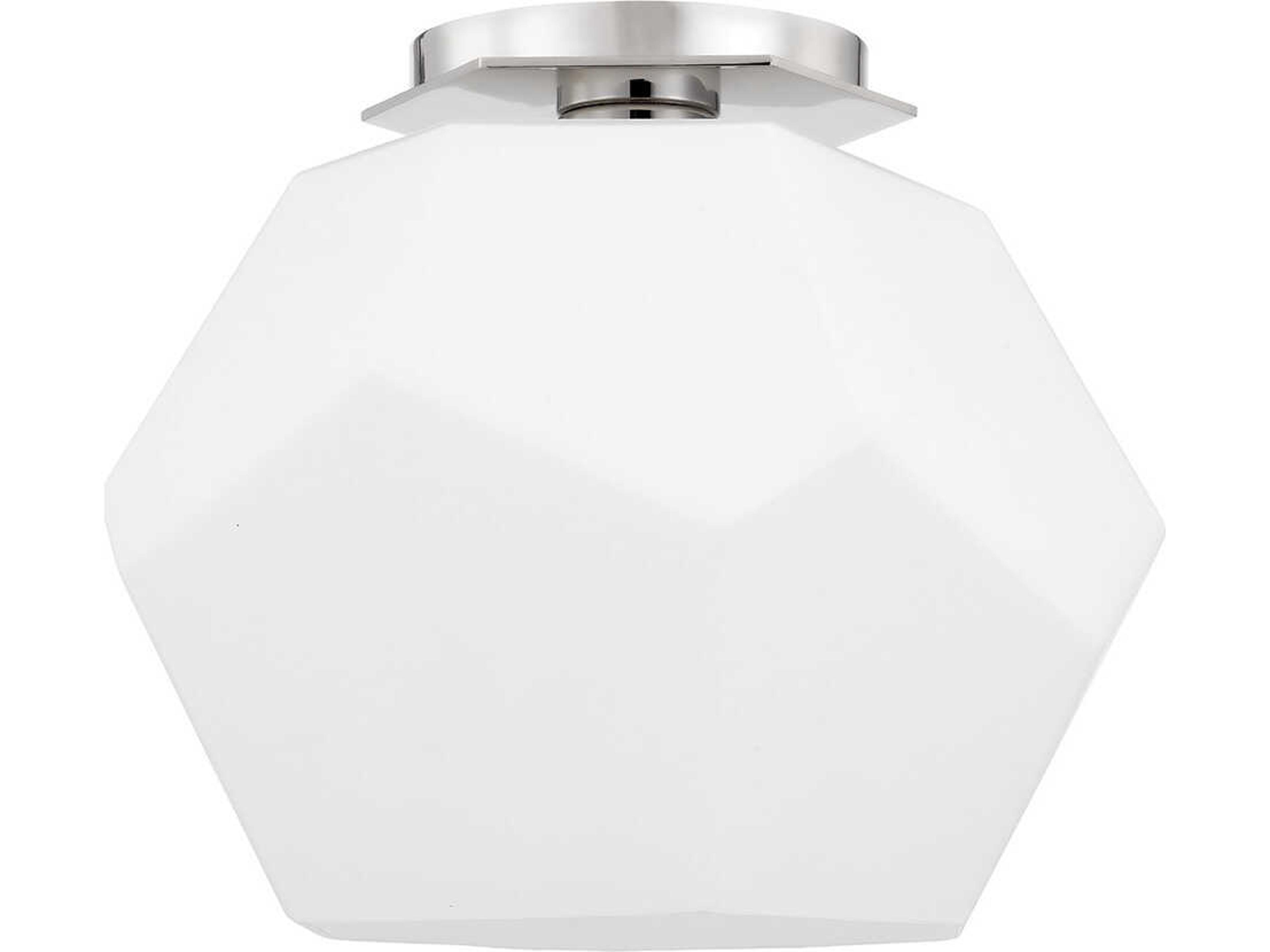Hudson Valley Tring 1-Light Polished Nickel White Flush Mount