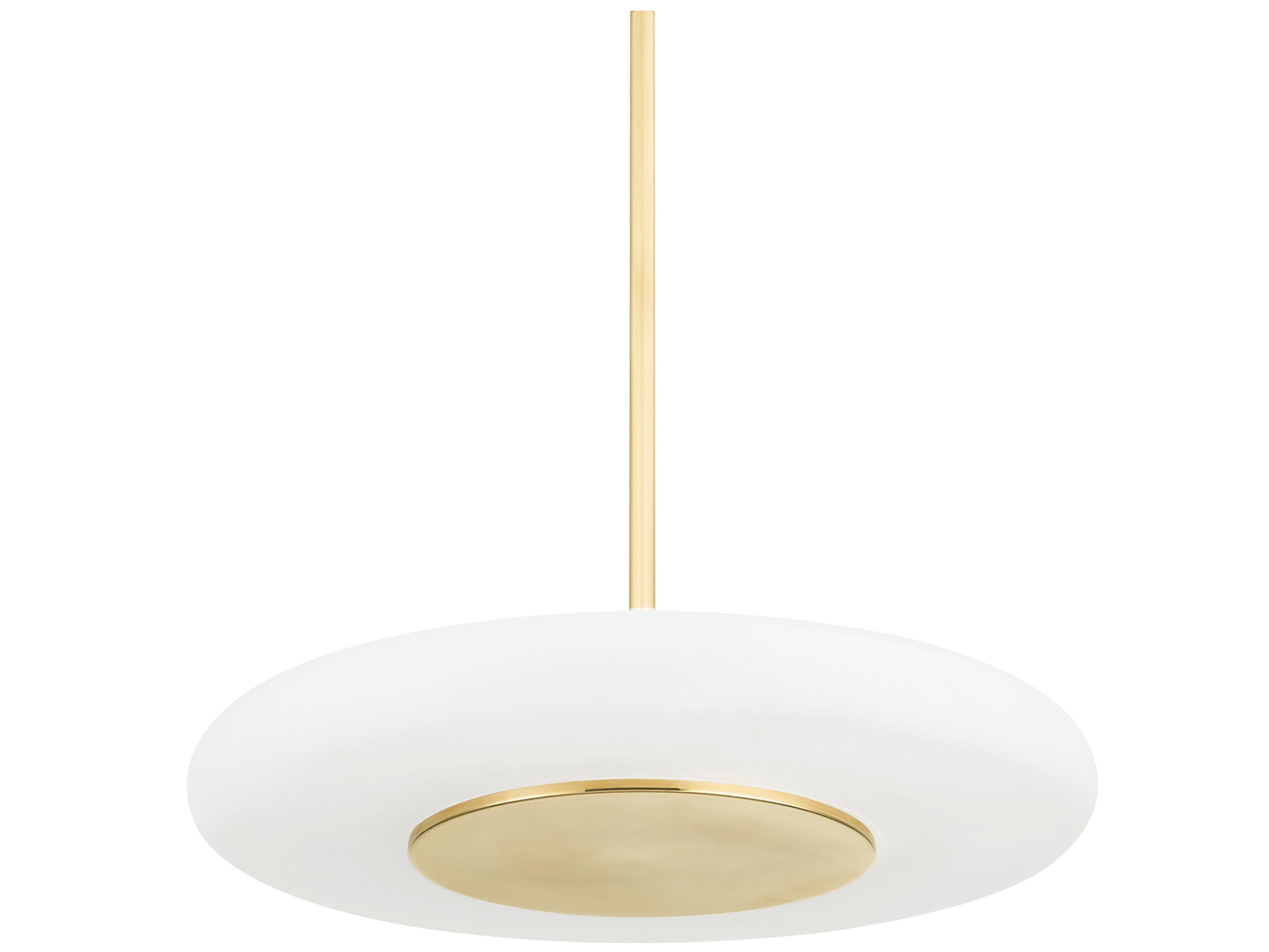 Hudson Valley Blyford 1-Light Aged Brass Glass LED Round Pendant