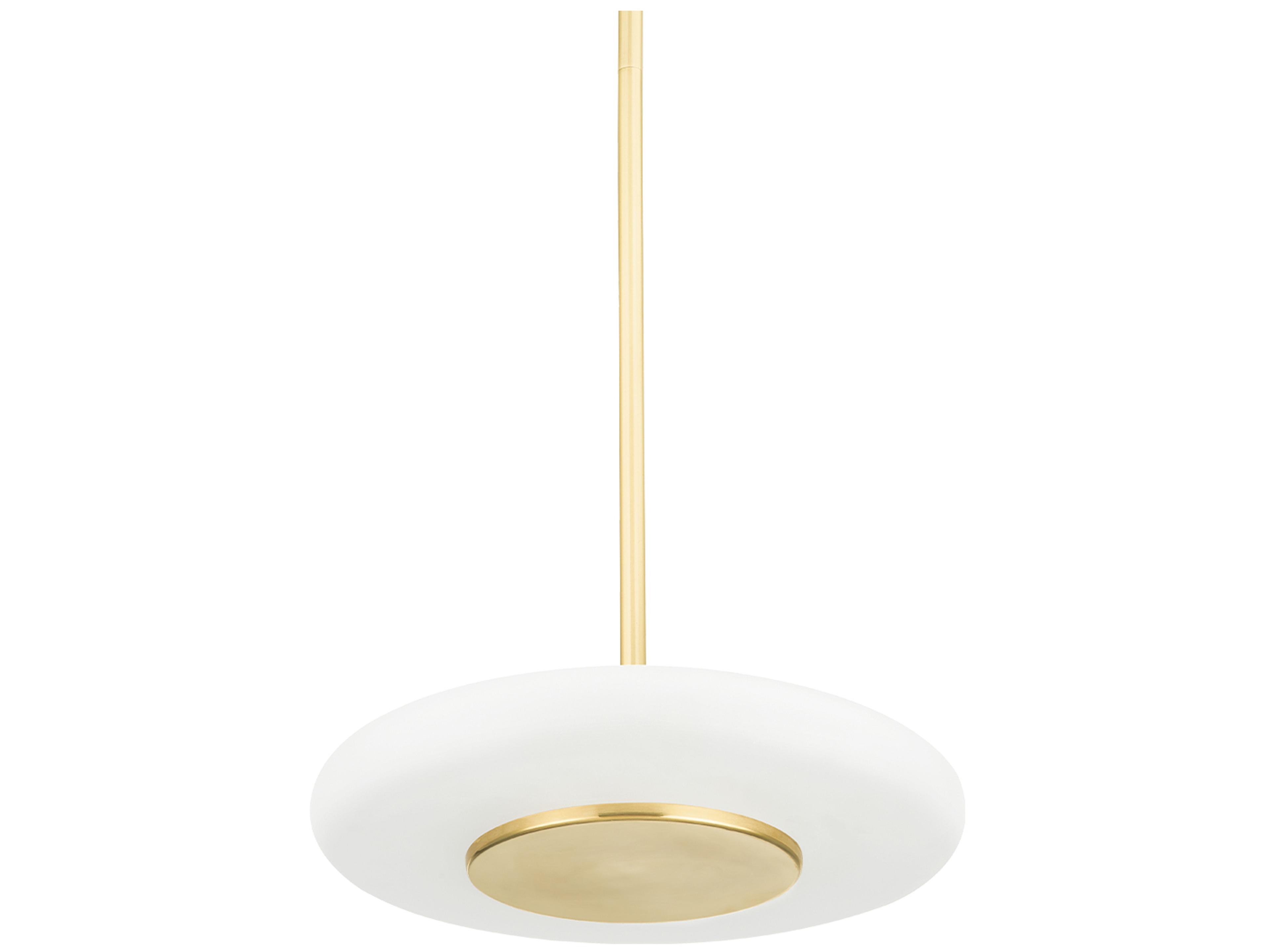 Hudson Valley Blyford 1-Light Aged Brass Glass LED Round Pendant