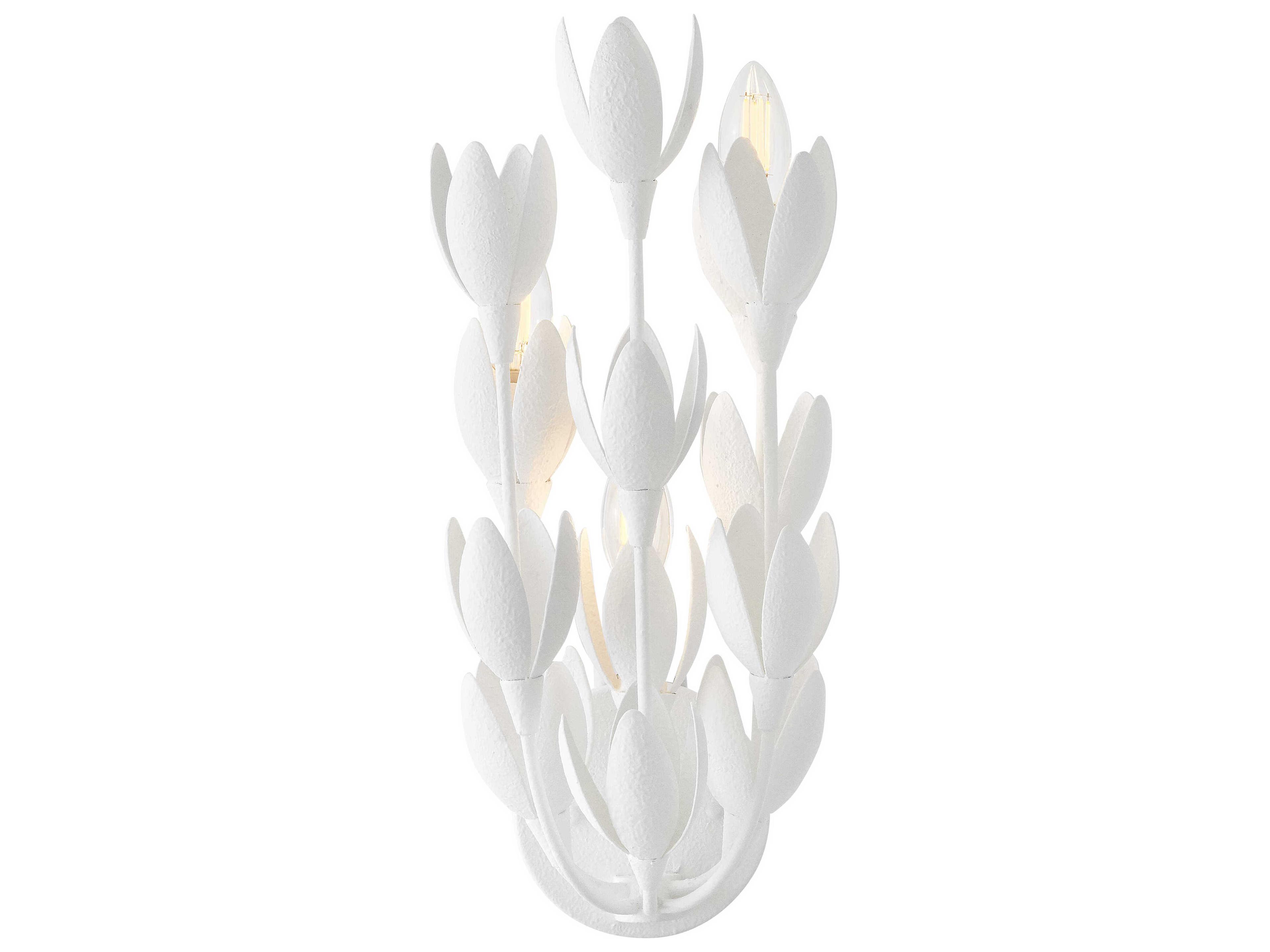 Hinkley Flora 3-Light Textured Plaster White Wall Sconce