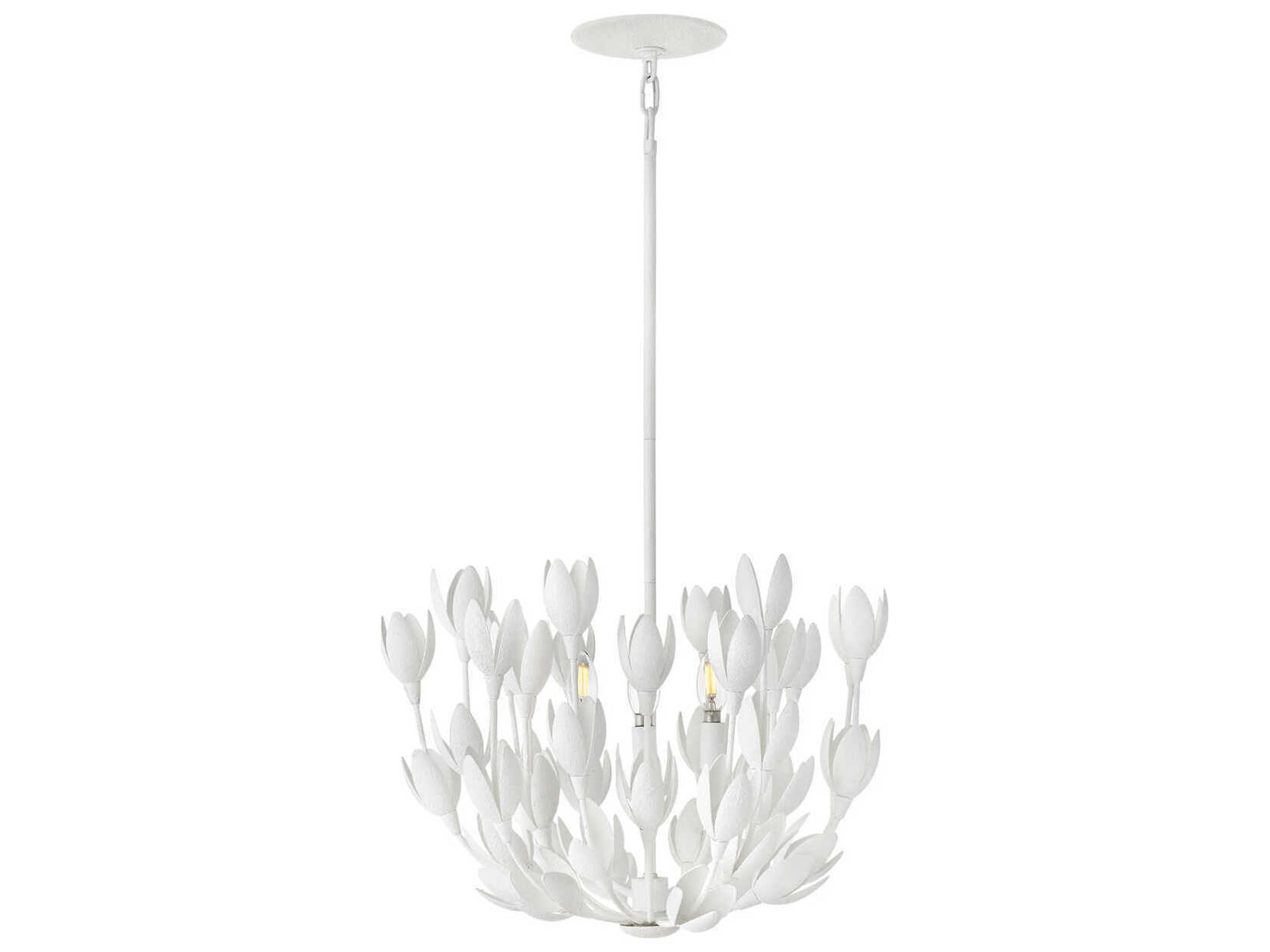 Hinkley Flora 3-Light Textured Plaster White LED Pendant
