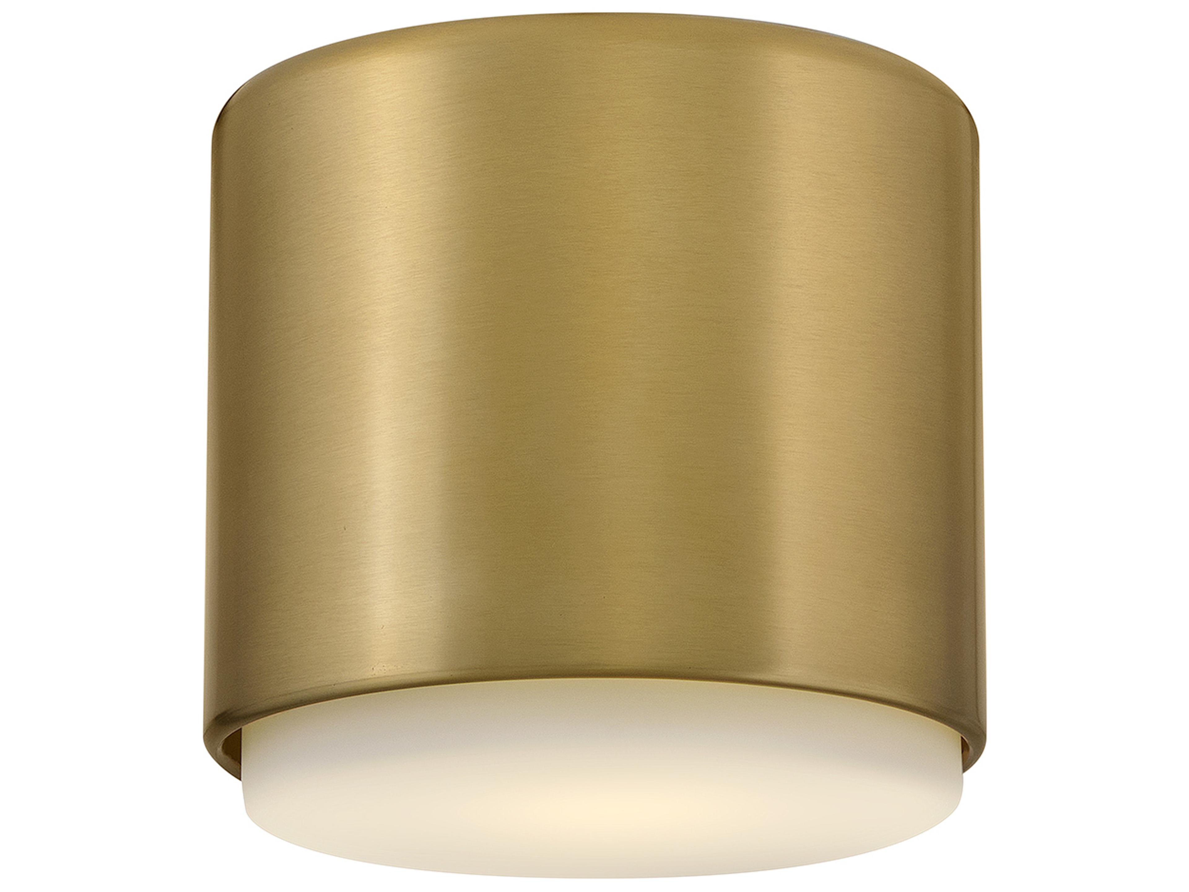Hinkley Cedric 1-Light Lacquered Brass Cylinder Flush Mount