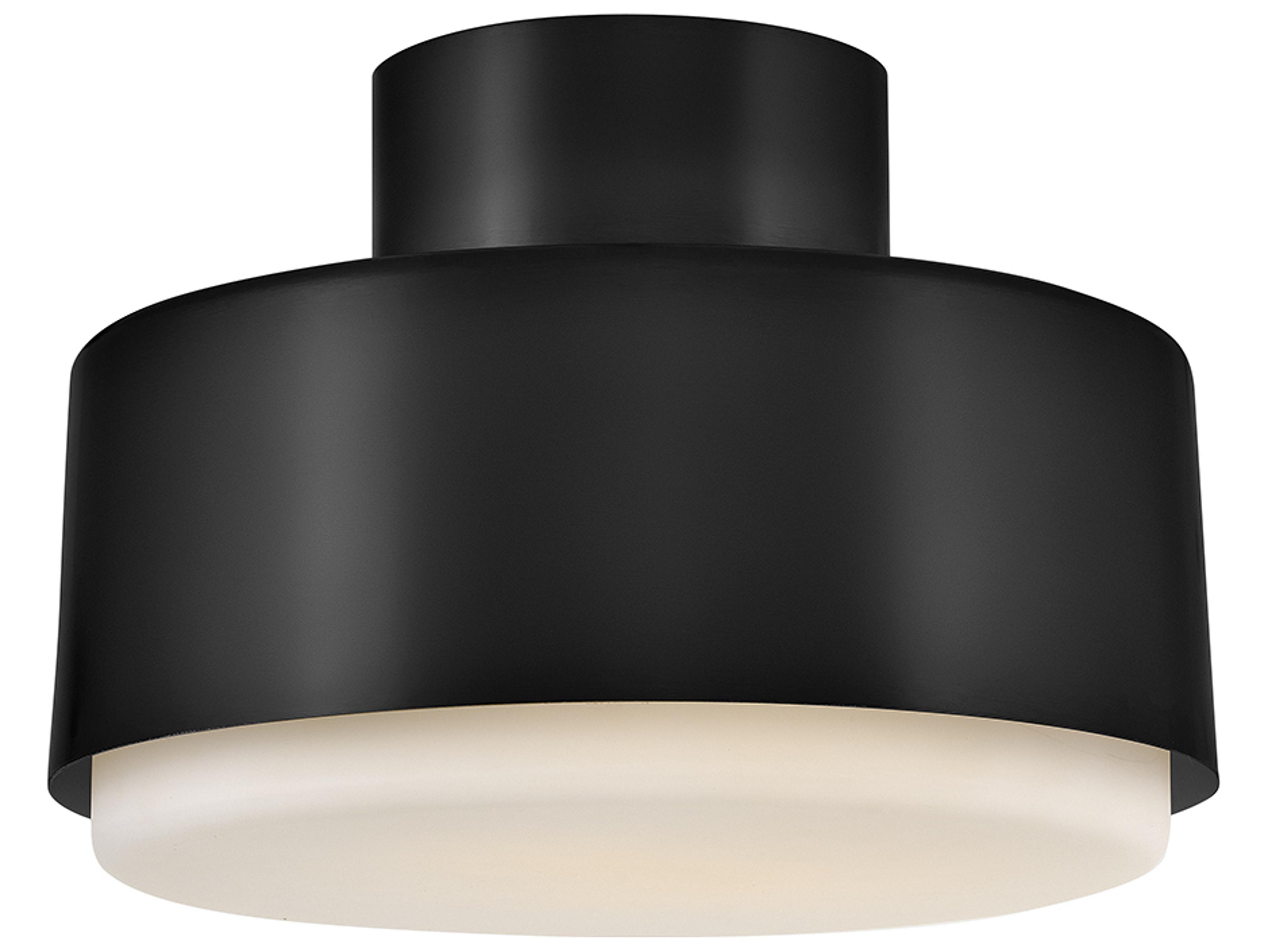 Hinkley Cedric 2-Light Black Round Semi Flush Mount