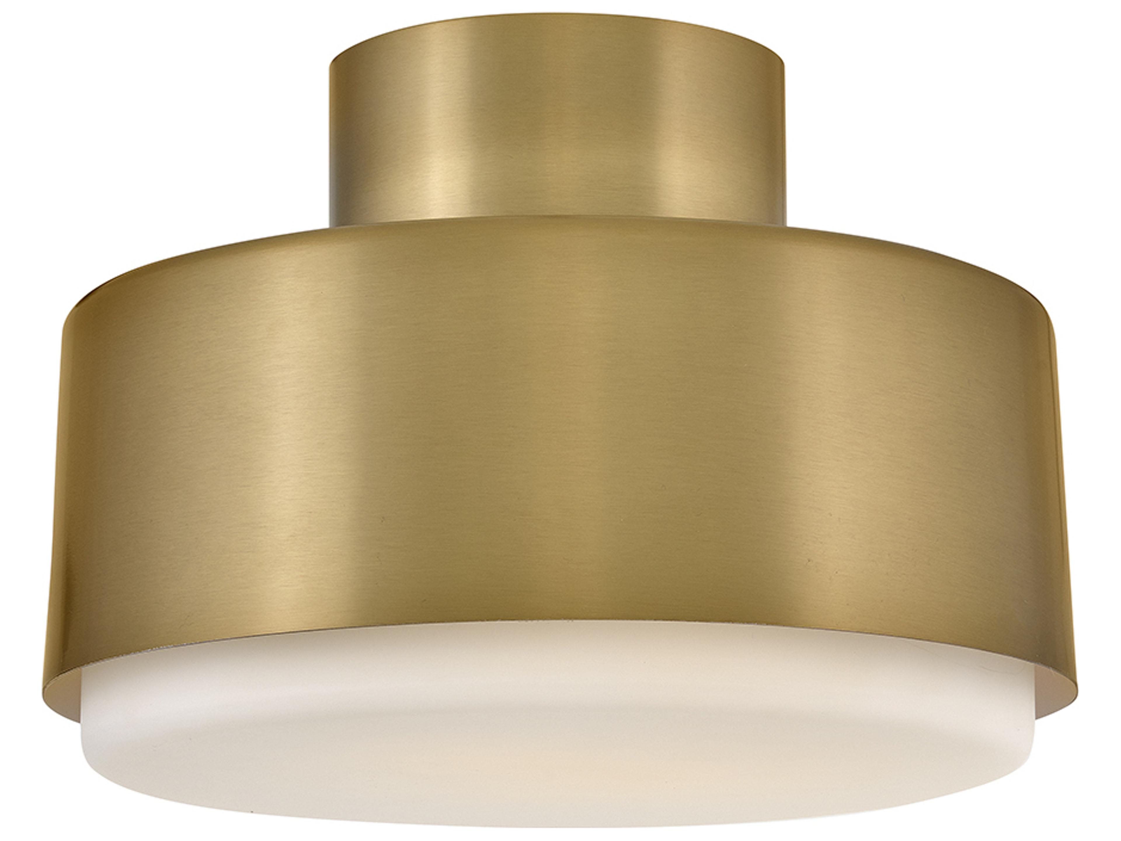 Hinkley Cedric 2-Light Lacquered Brass Round Semi Flush Mount