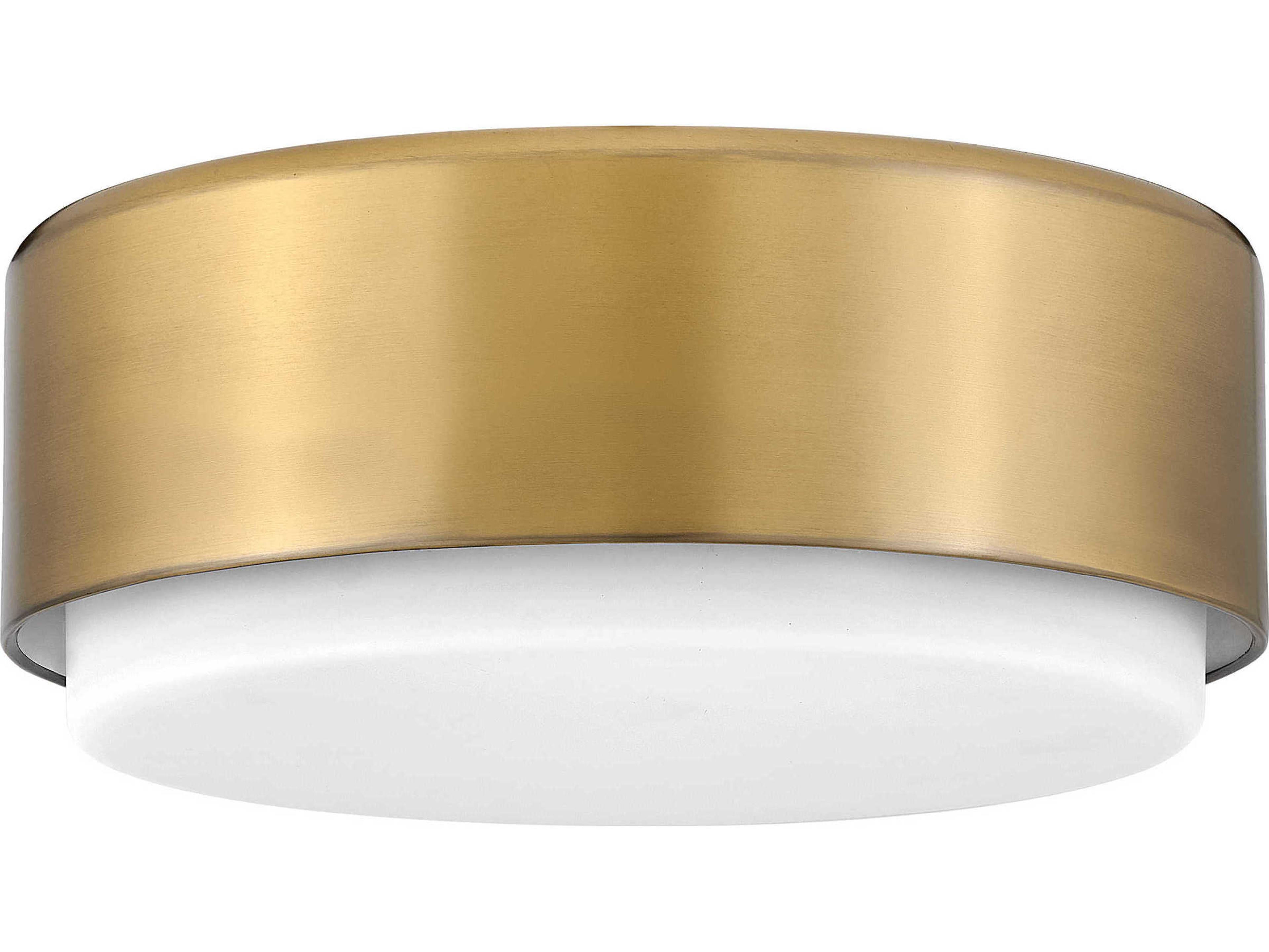 Hinkley Cedric 2-Light Lacquered Brass Glass Drum Flush Mount