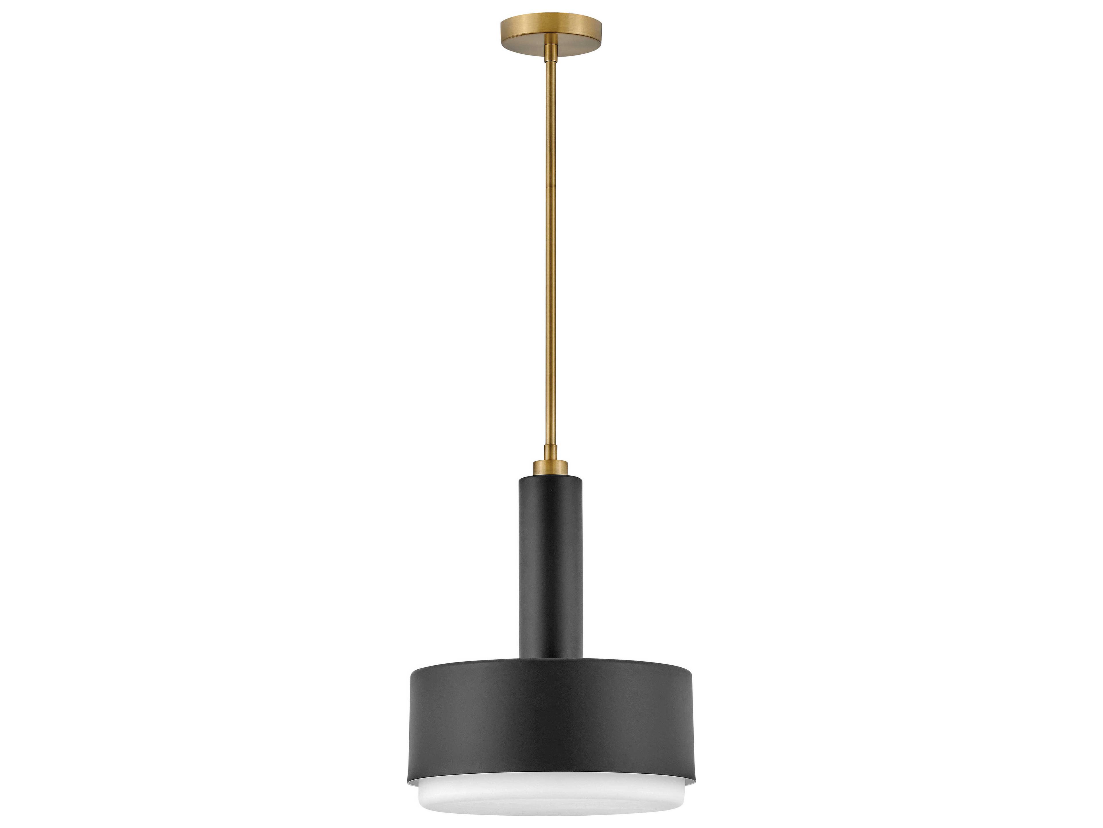 Hinkley Cedric 2-Light Black Glass Drum Pendant
