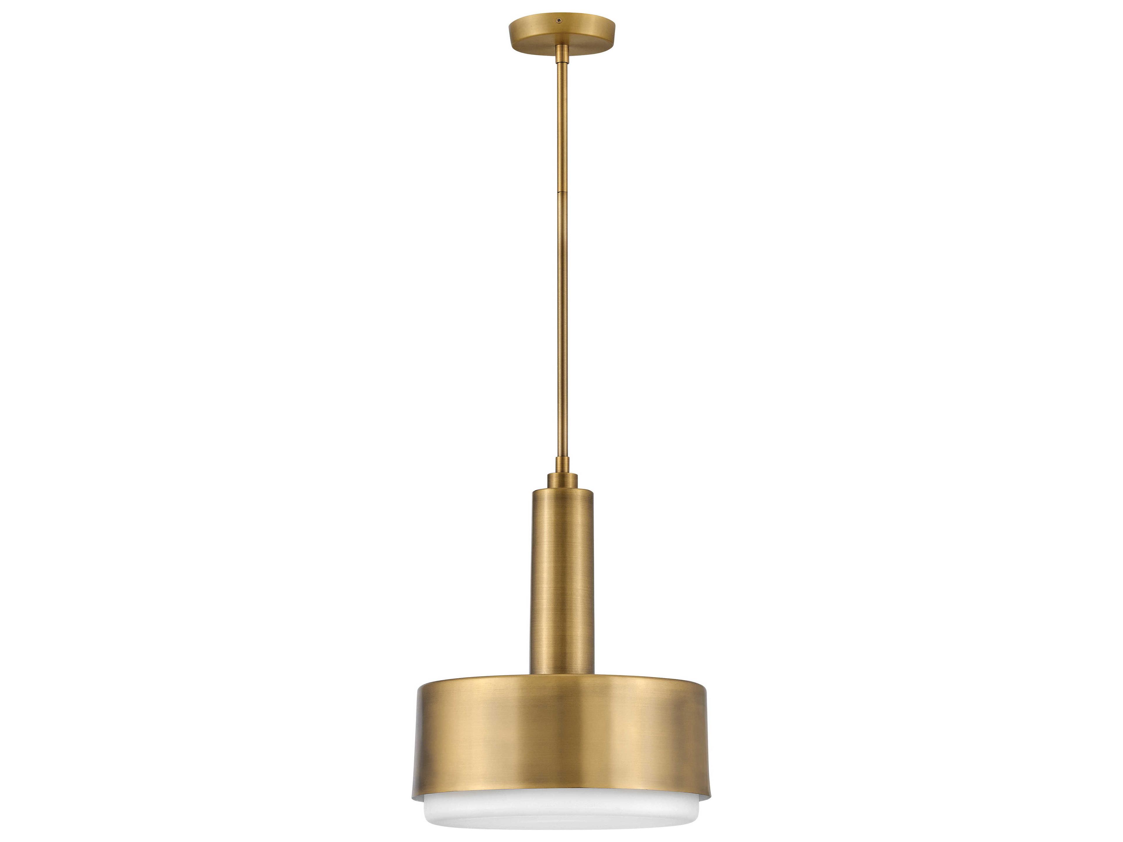 Hinkley Cedric 2-Light Lacquered Brass Glass Drum Pendant