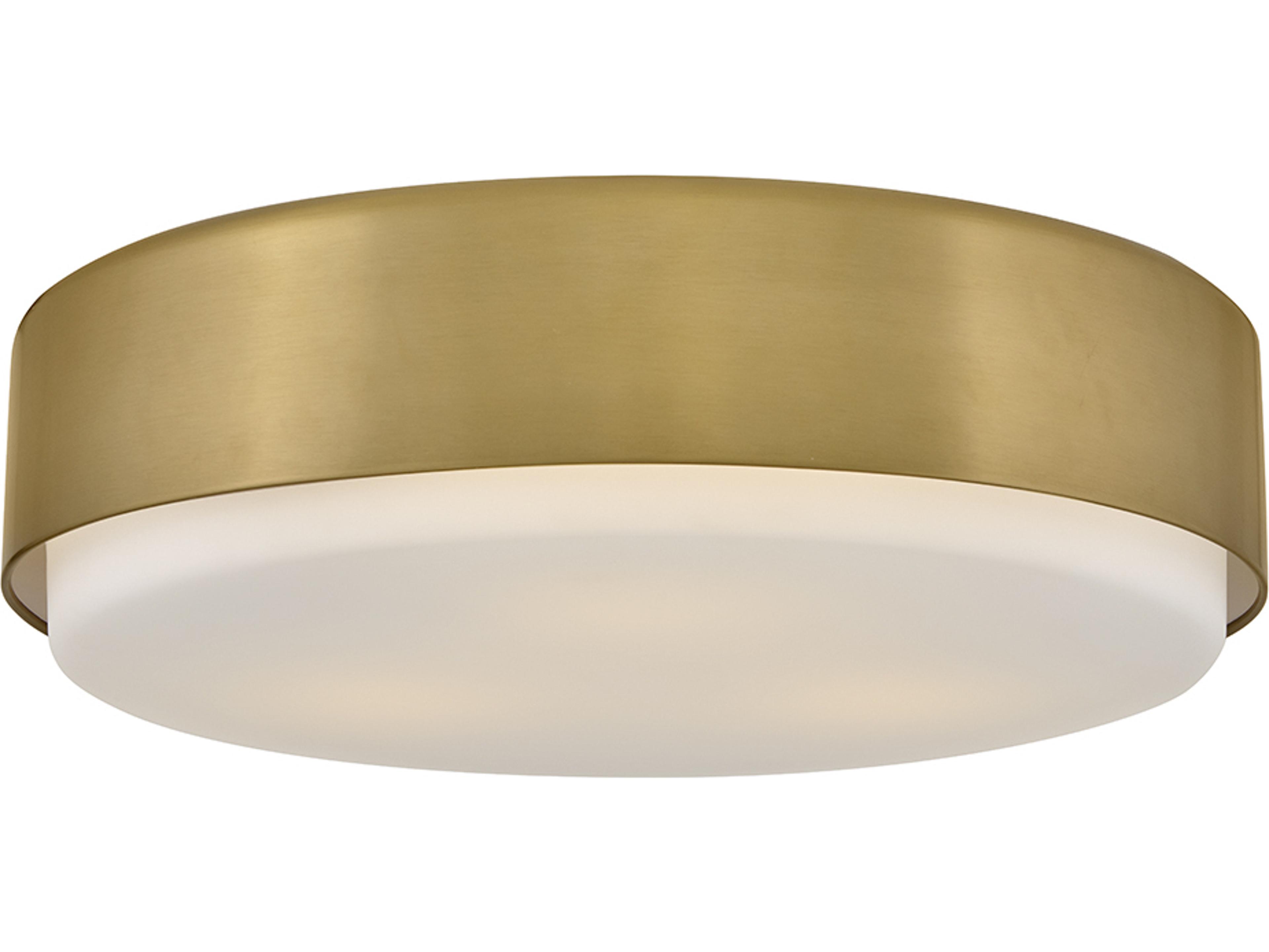 Hinkley Cedric 3-Light Lacquered Brass Round Flush Mount