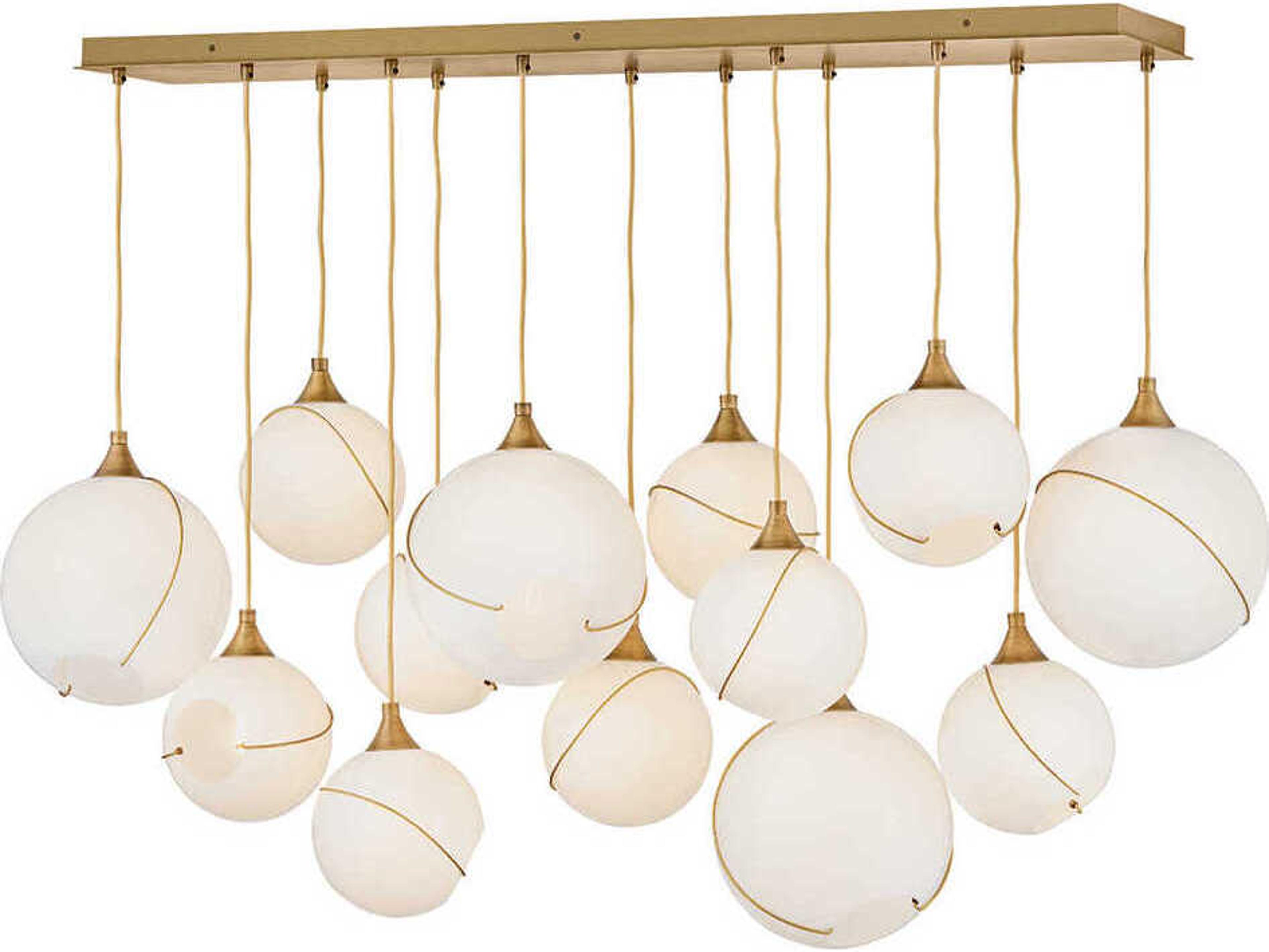 Hinkley Skye 13-Light Heritage Brass Globe Island Pendant