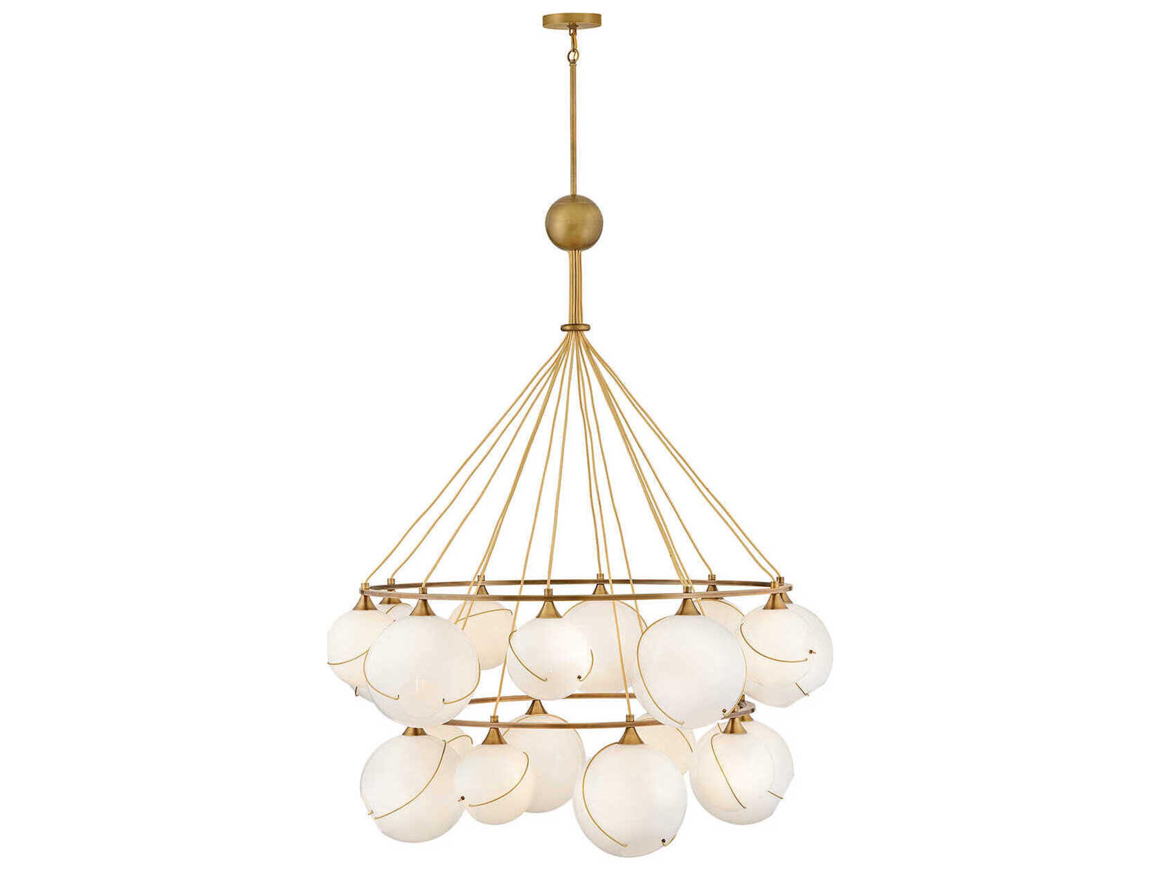 Hinkley Skye 18-Light Heritage Brass Globe Tiered Chandelier