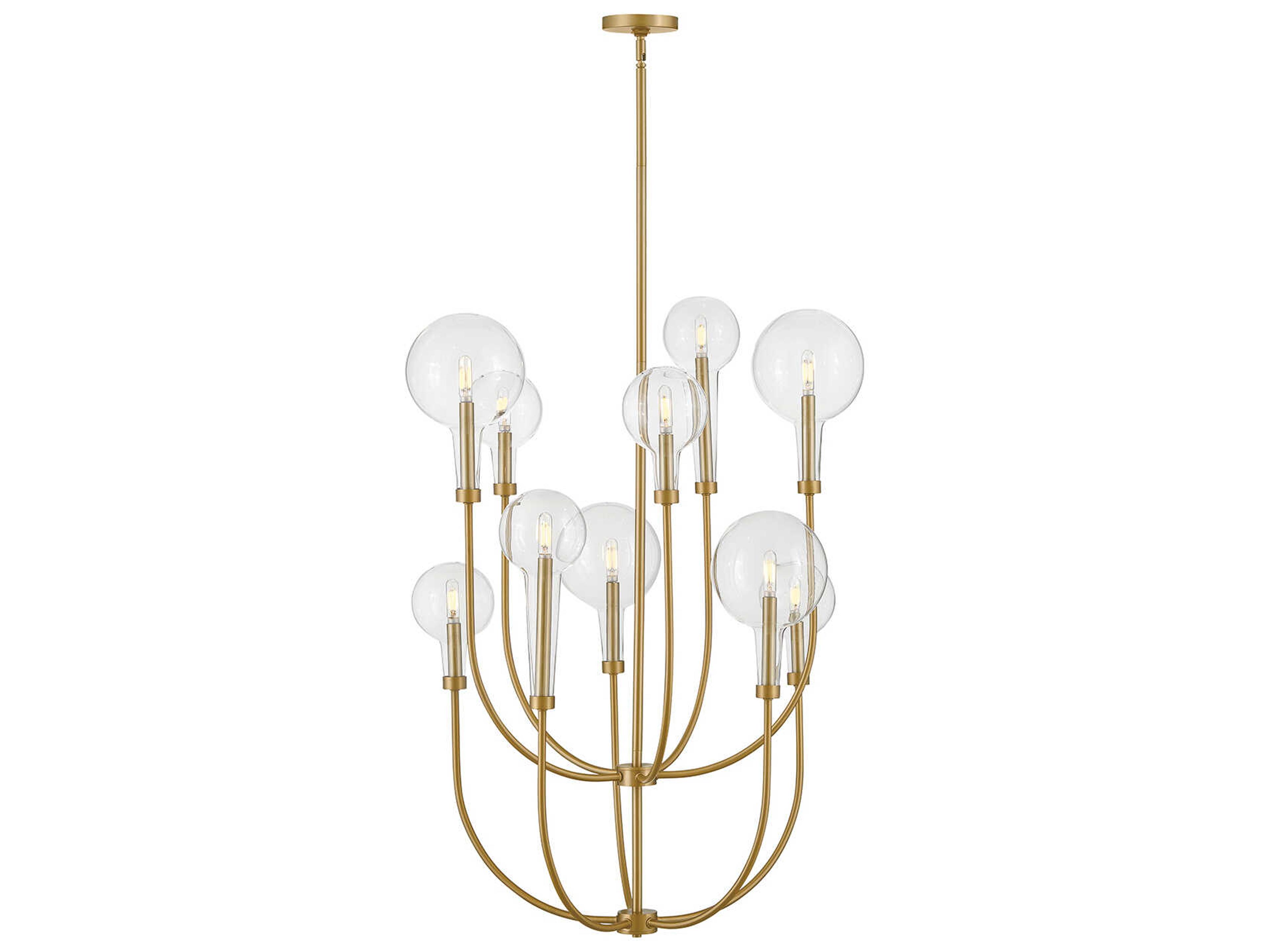 Hinkley Alchemy 10-Light Lacquered Brass Globe Tiered Chandelier