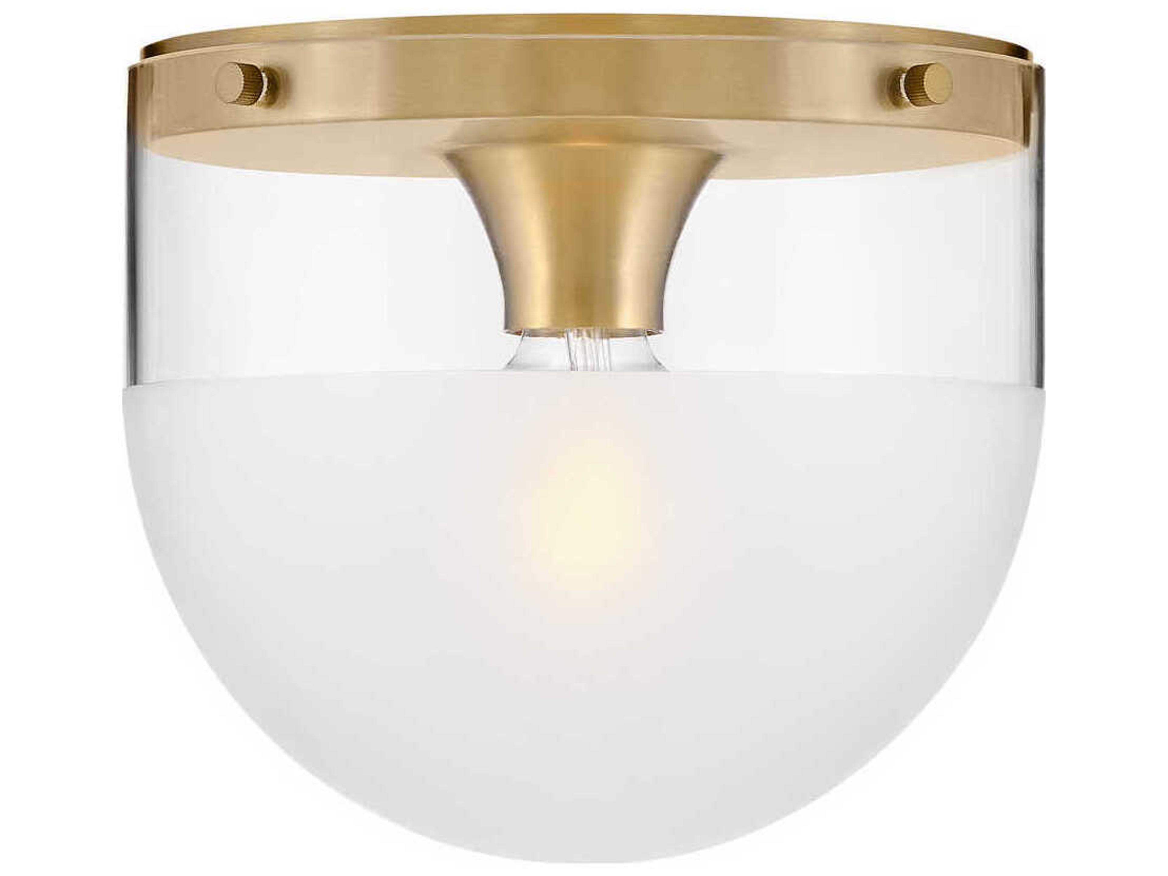 Hinkley Beck 1-Light Lacquered Brass Glass LED Flush Mount