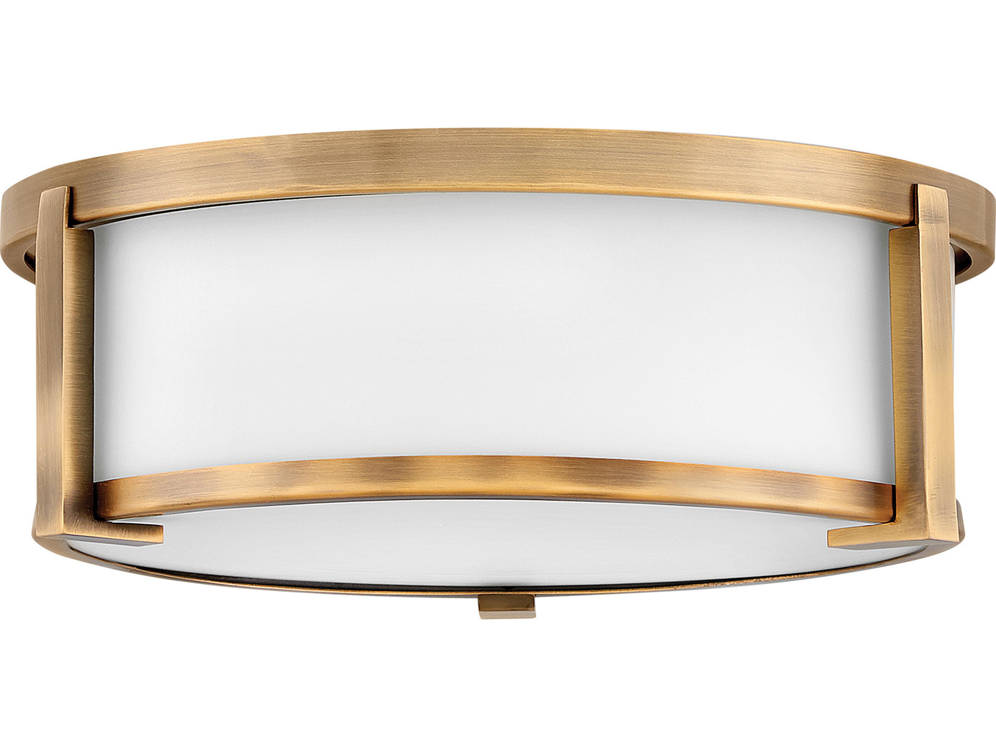Hinkley Lowell 2-Light Brushed Bronze Glass Drum Flush Mount