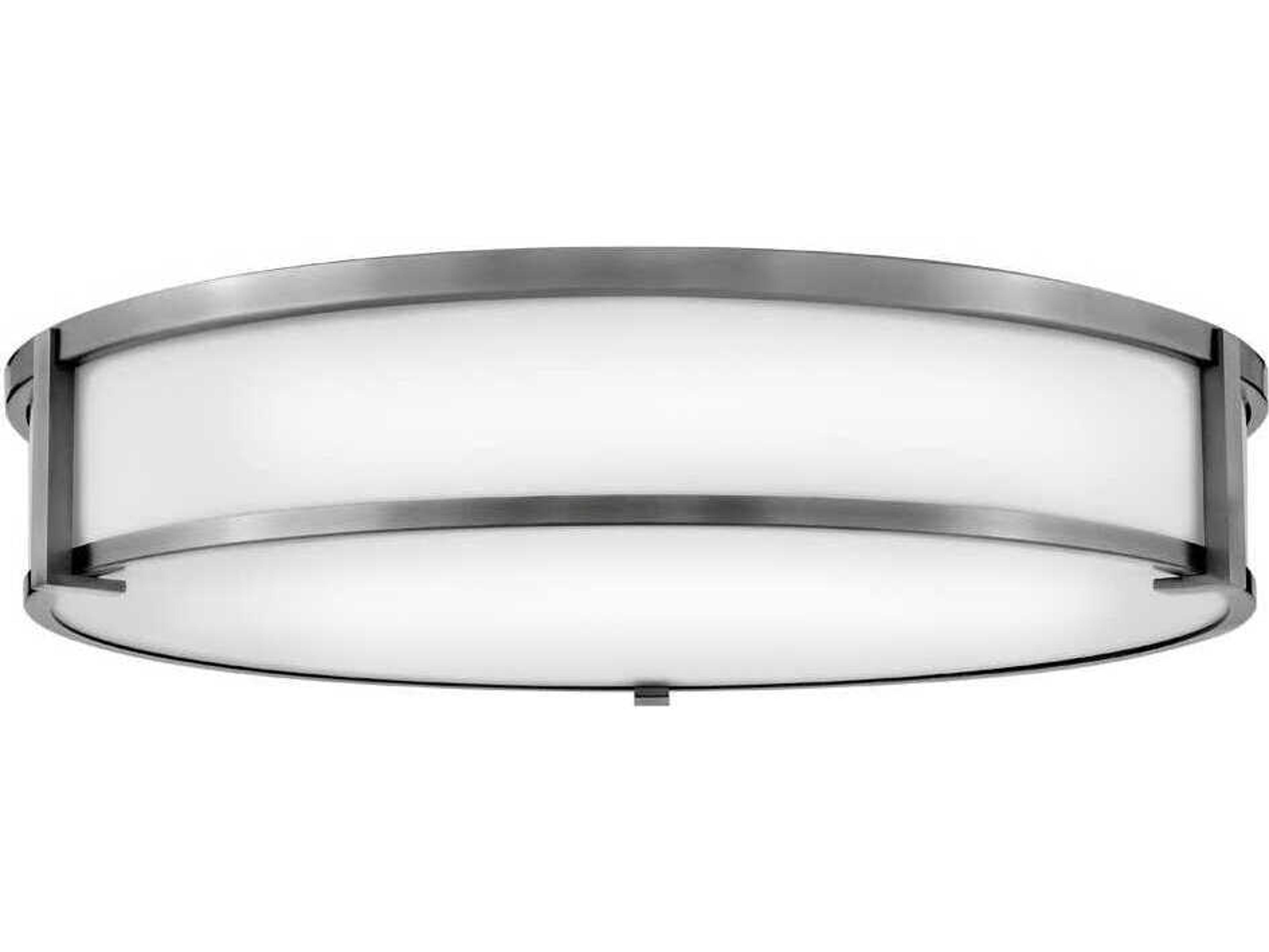 Hinkley Lowell 4-Light Antique Nickel Glass LED Flush Mount
