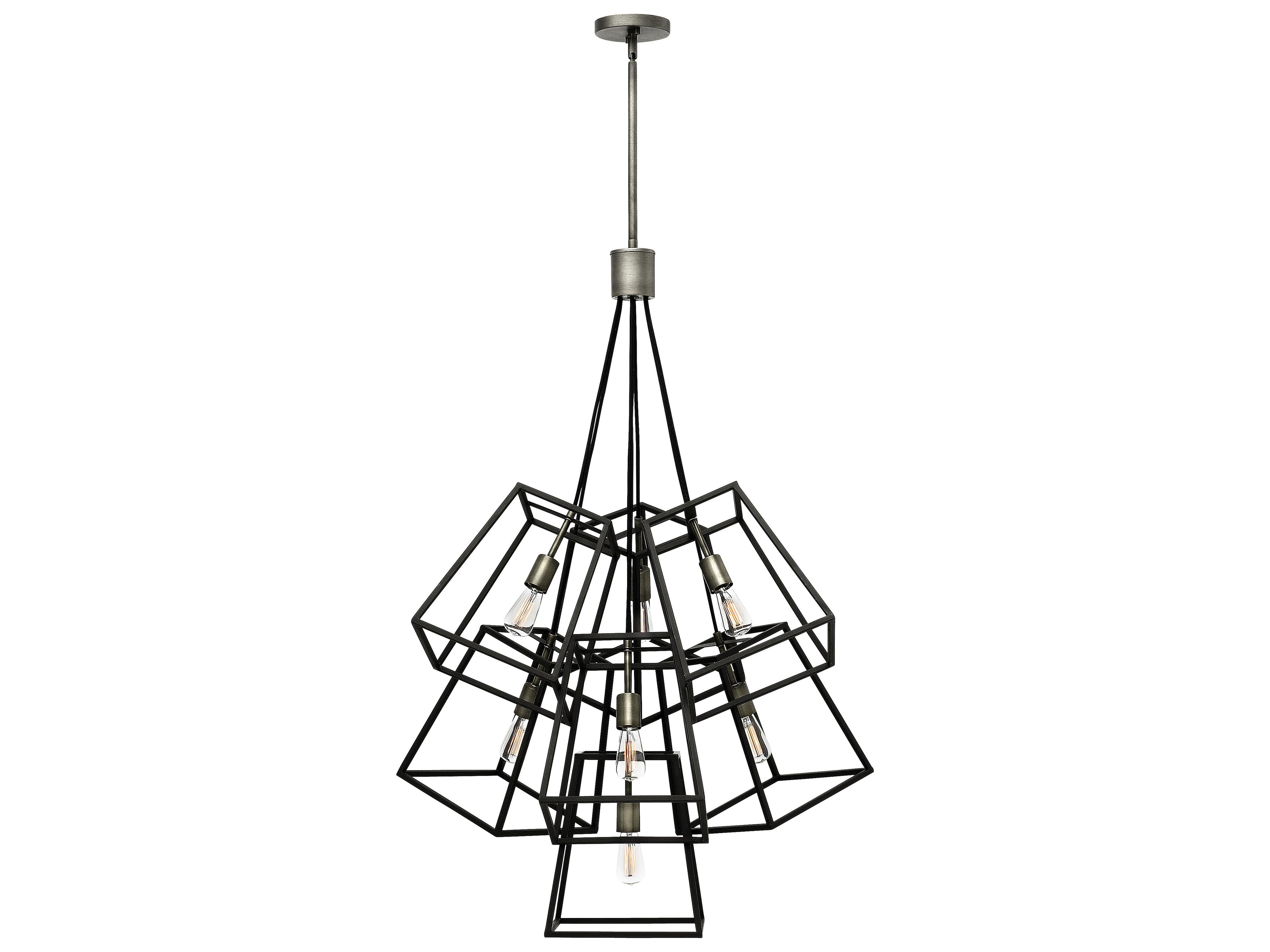 Hinkley Fulton Aged Zinc Black Geometric Pendant