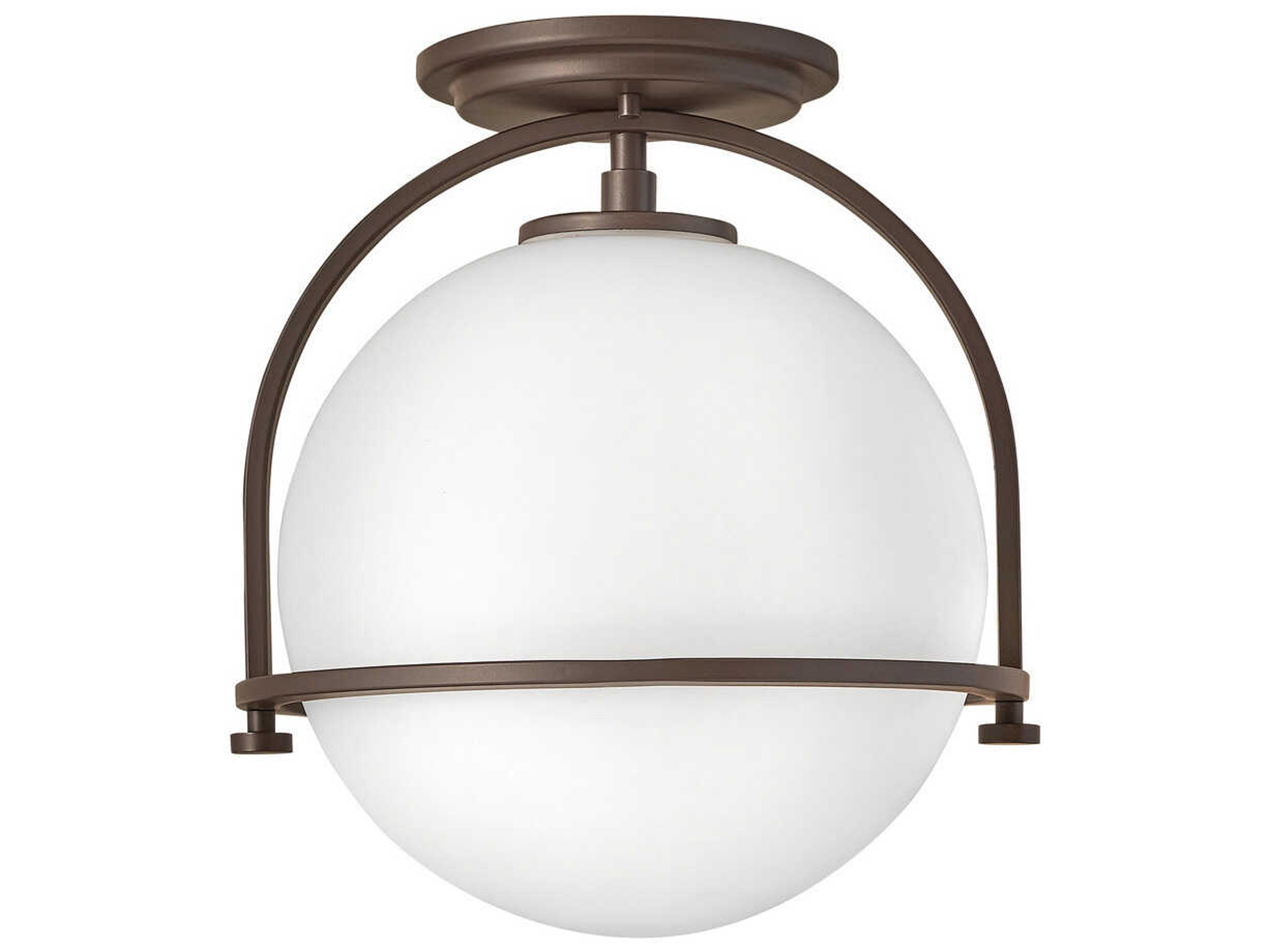 Hinkley Somerset 1-Light Buckeye Bronze Globe Semi Flush Mount