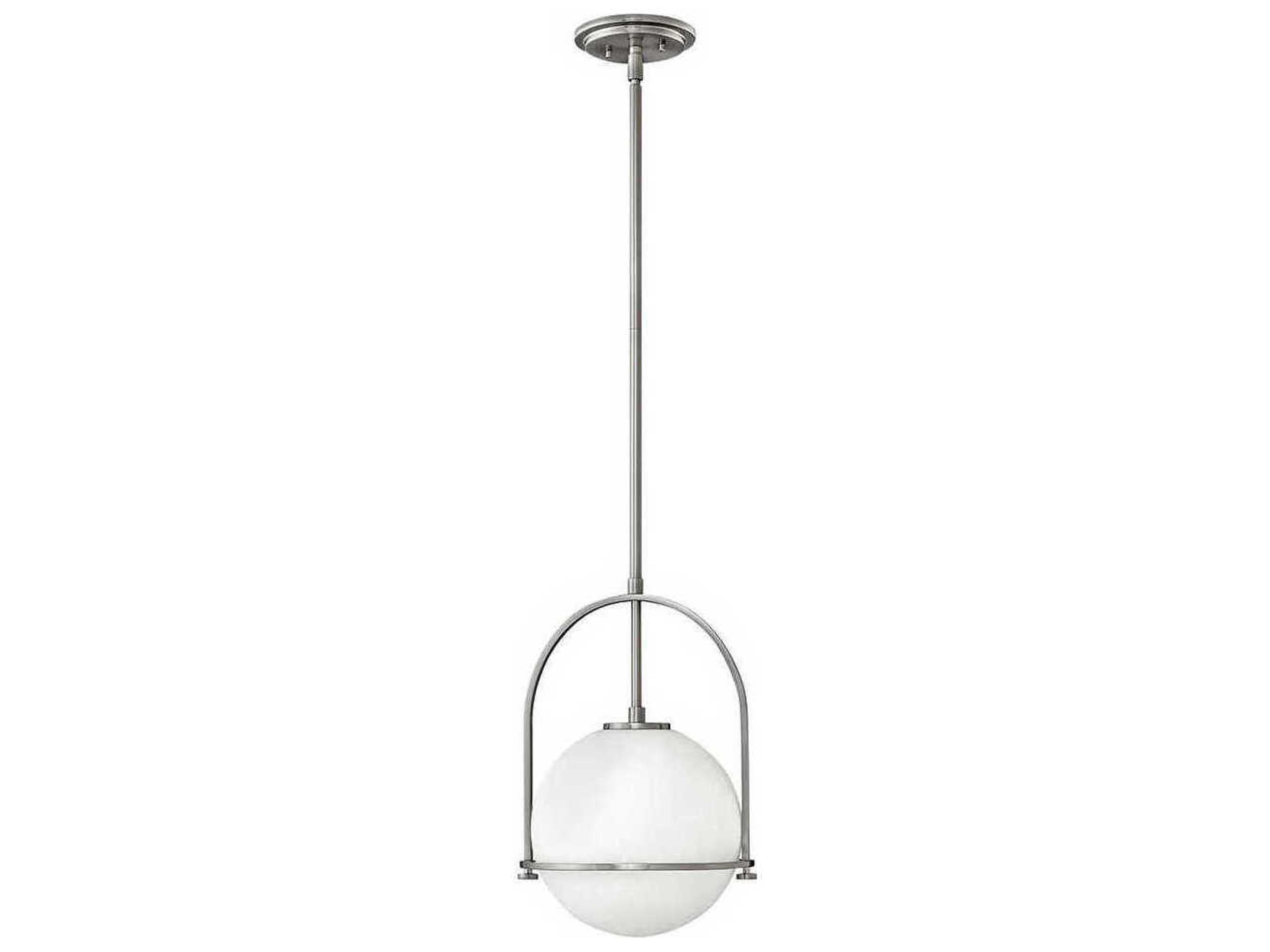 Hinkley Somerset 1-Light Brushed Nickel Glass Globe Pendant