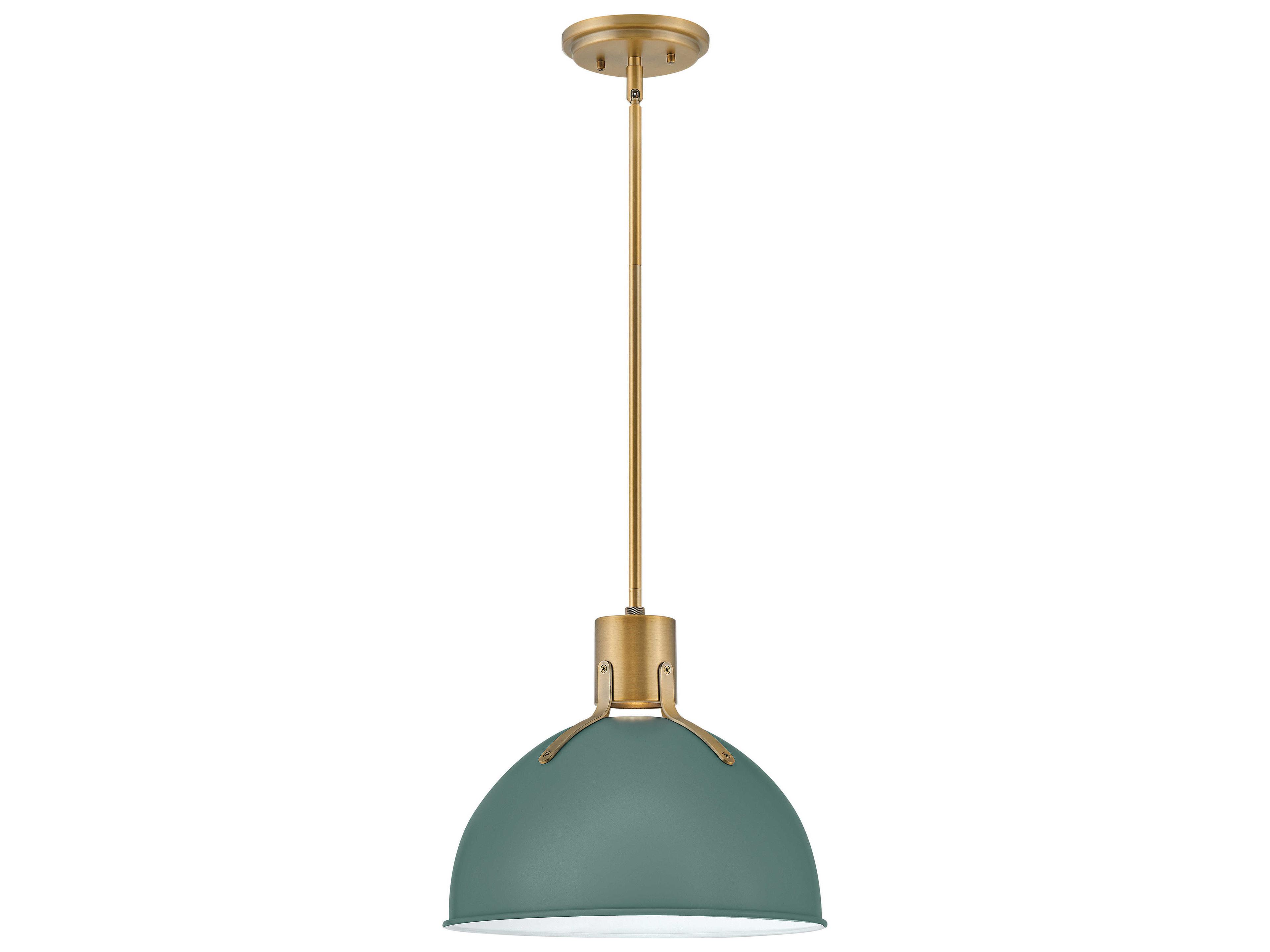 Hinkley Argo 1-Light Sage Green Brass LED Dome Pendant