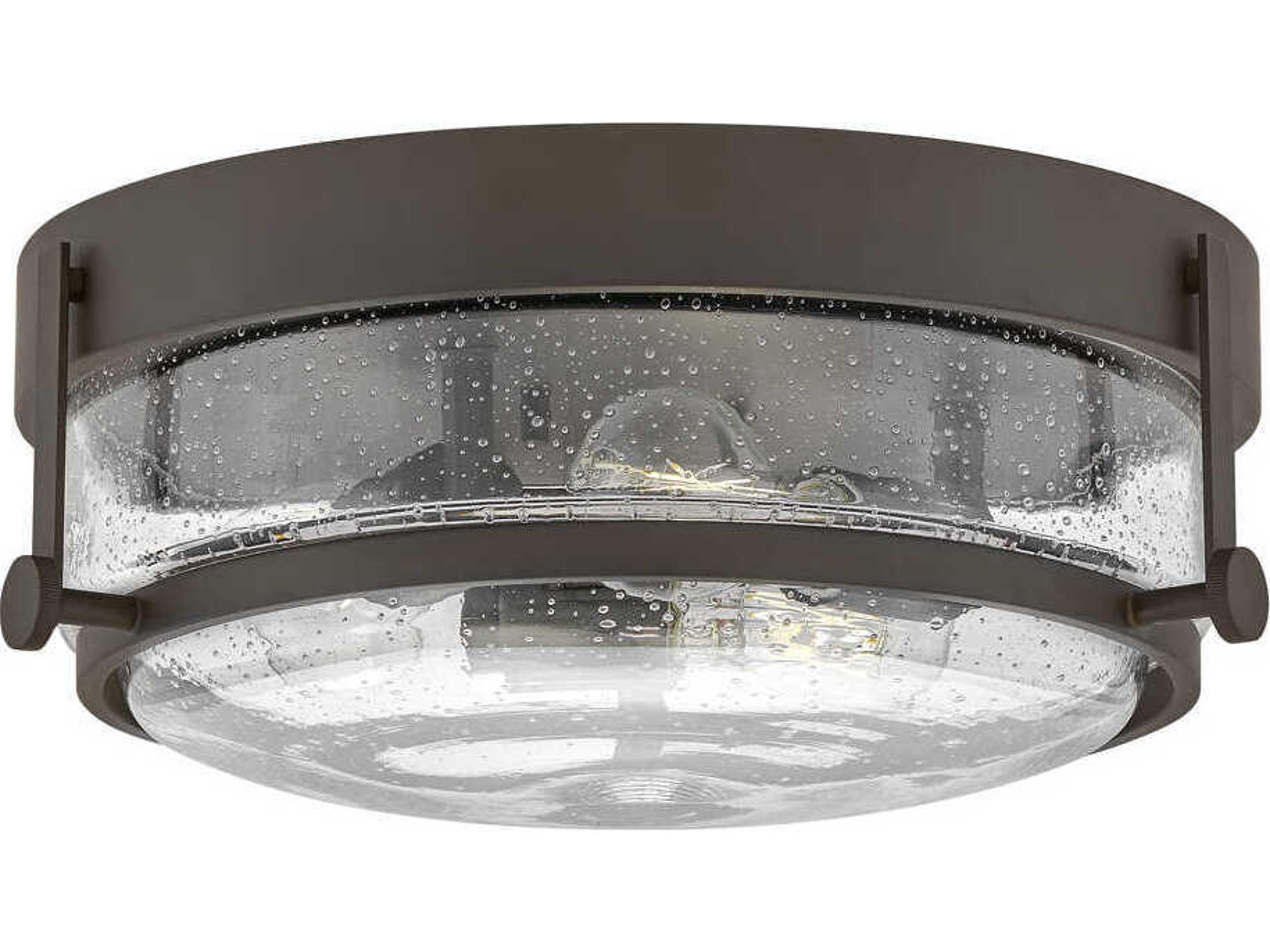 Hinkley Harper 3-Light Oil Rubbed Bronze Glass Round Flush Mount