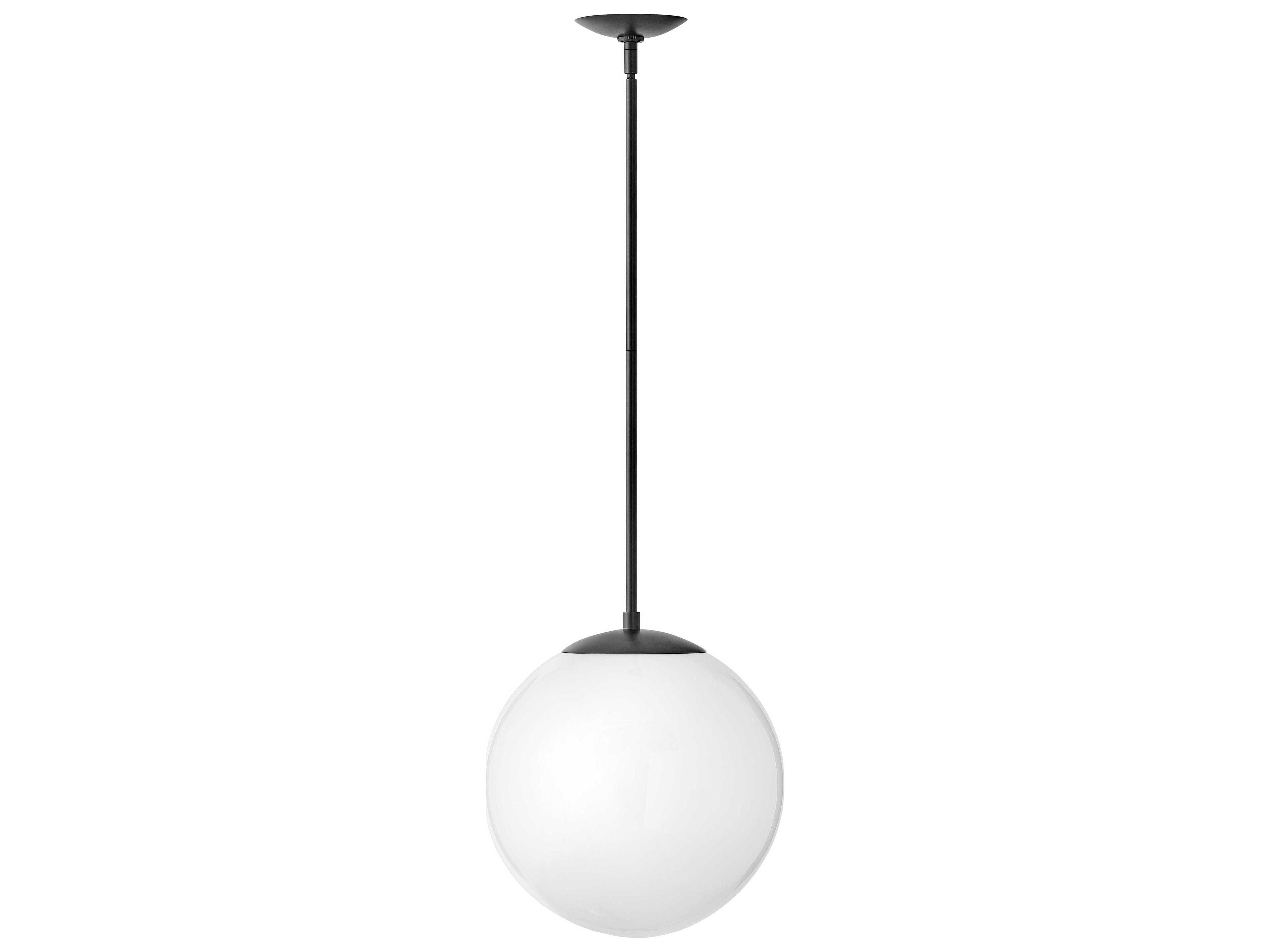 Hinkley Warby 1-Light Black Glass Globe Pendant