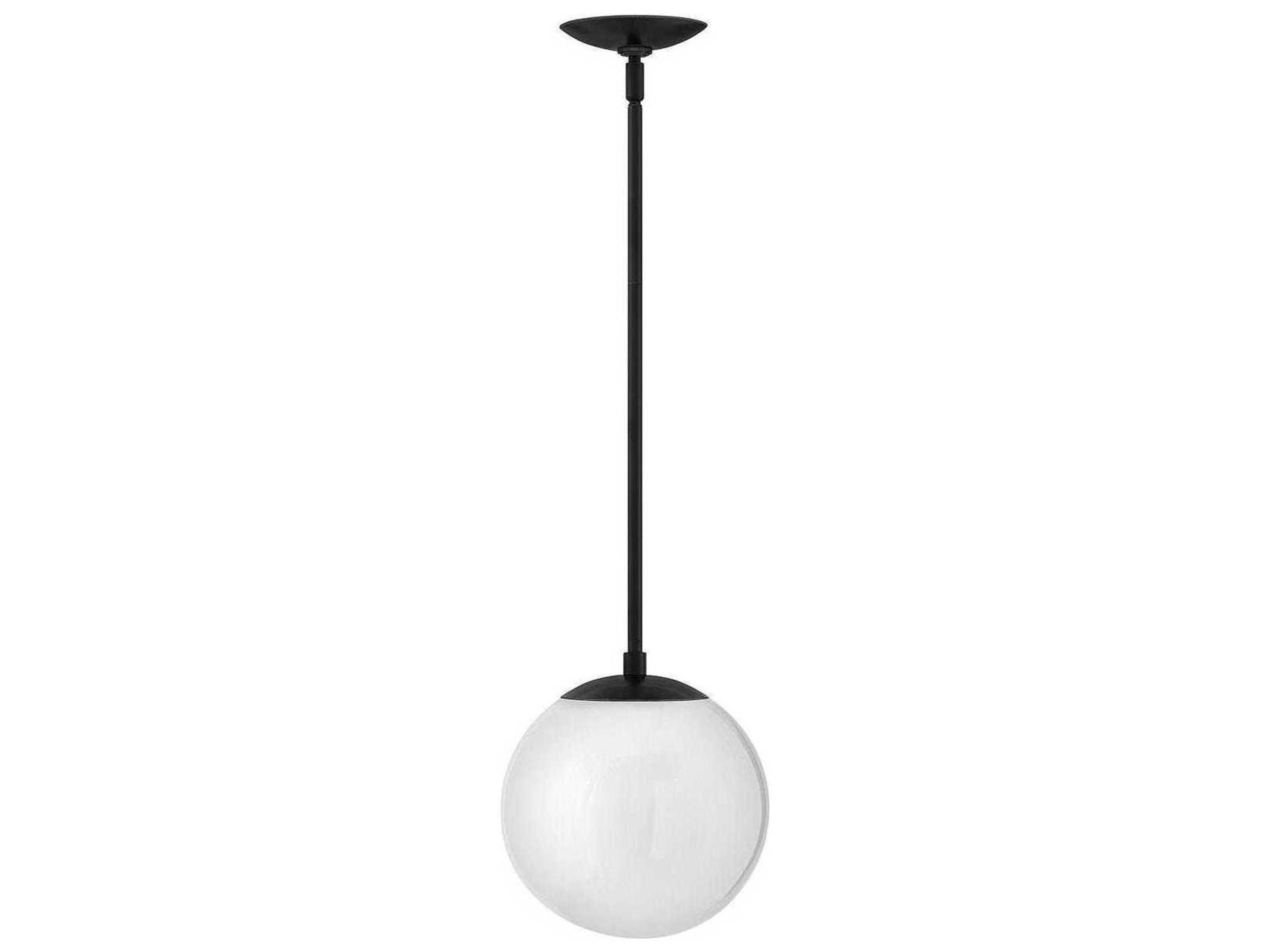 Hinkley Warby 1-Light Black Glass Globe Mini Pendant