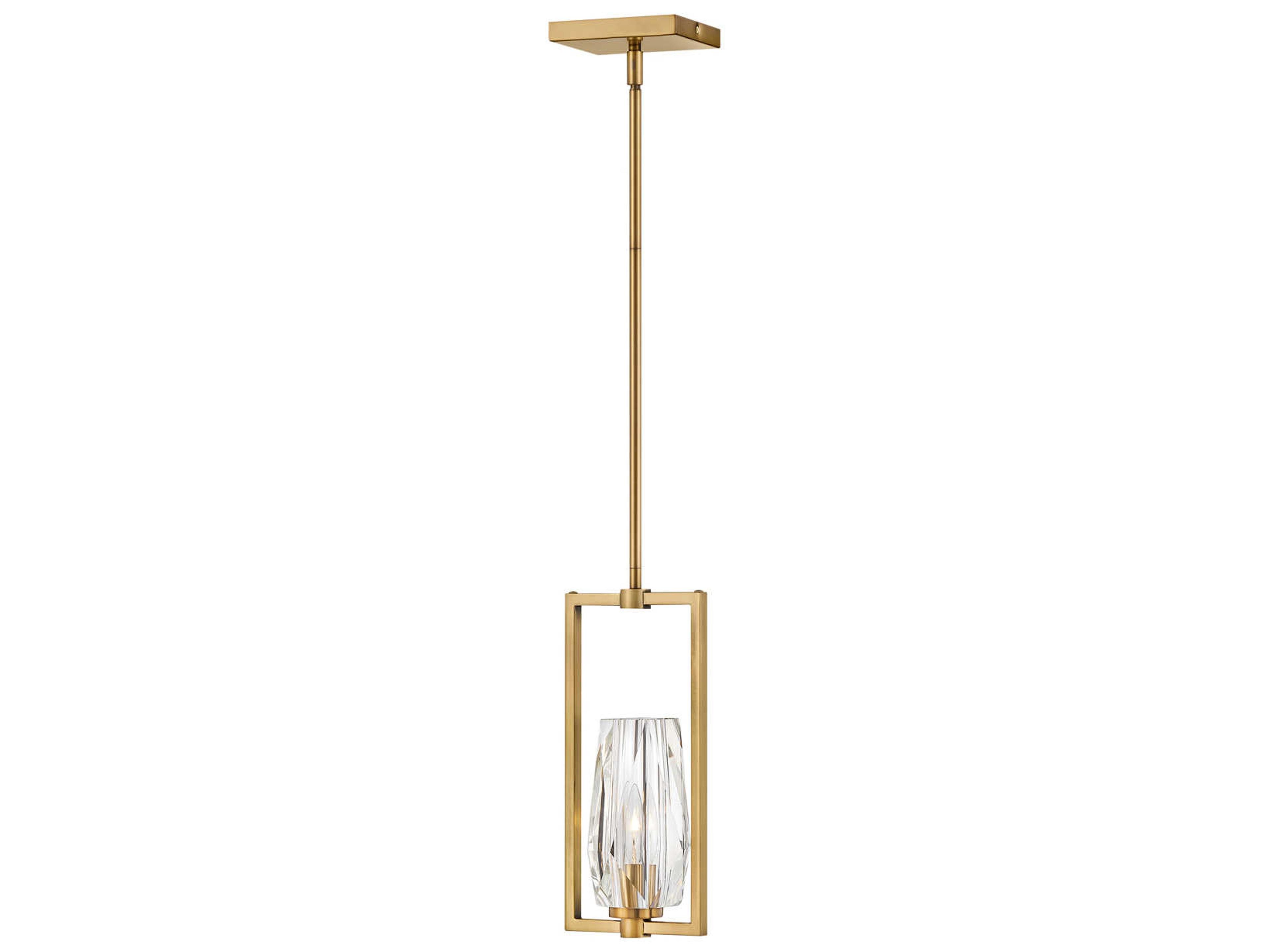 Hinkley Ana 1-Light Heritage Brass Crystal Mini Pendant