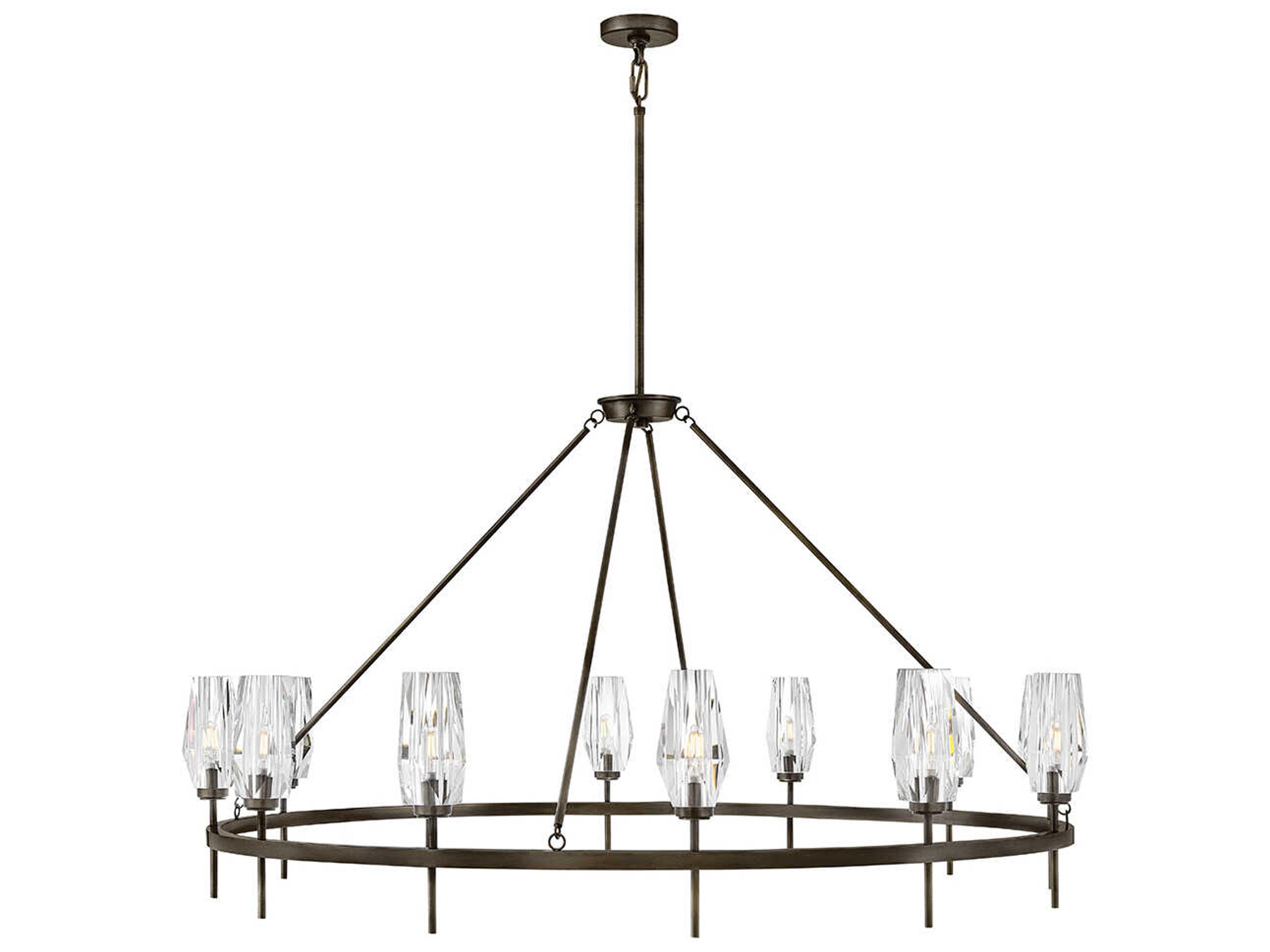 Ana 12-Light Black Oxide Candelabra Chandelier