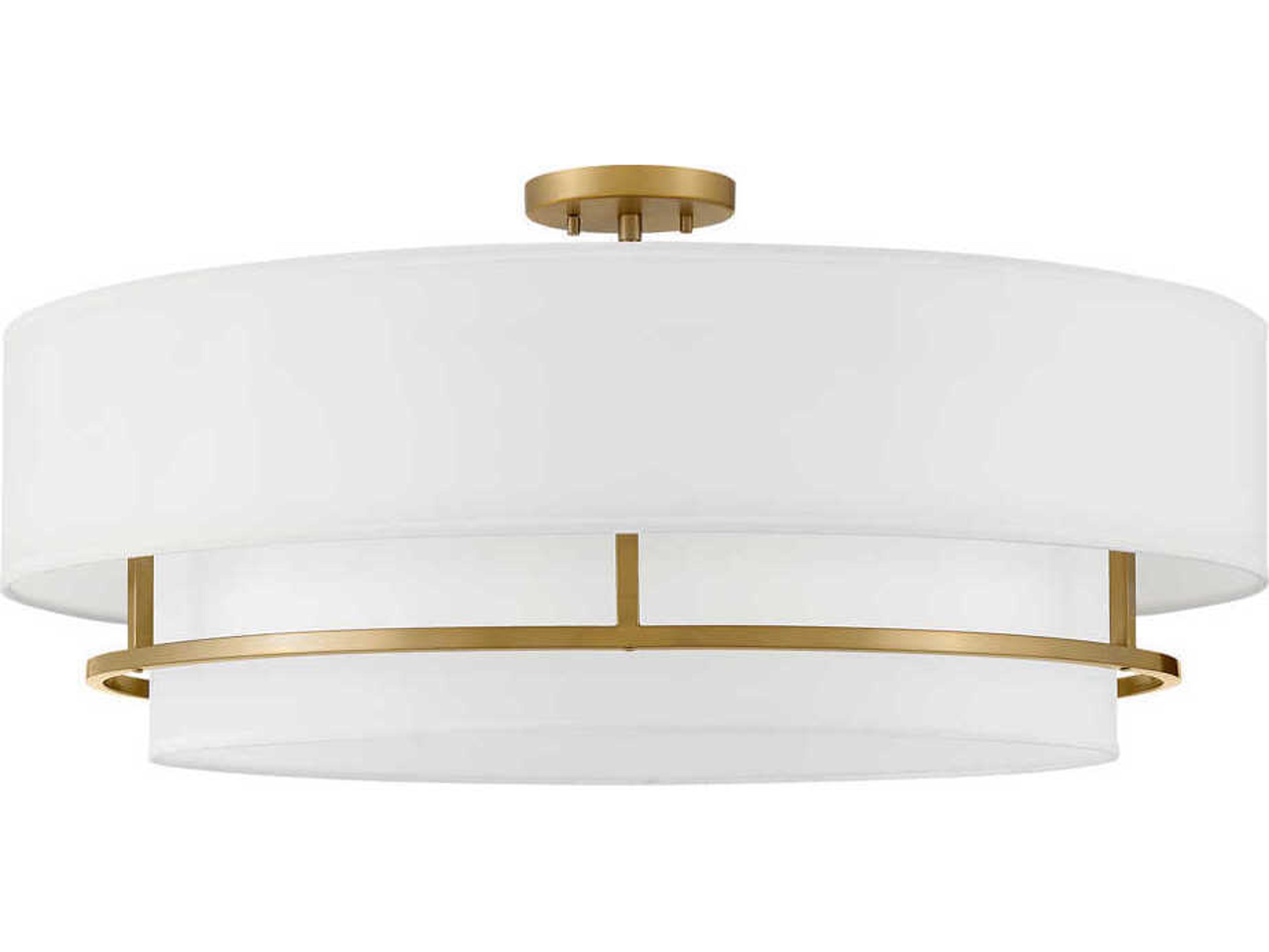 Hinkley Graham 4-Light Lacquered Brass LED Tiered Semi Flush Mount