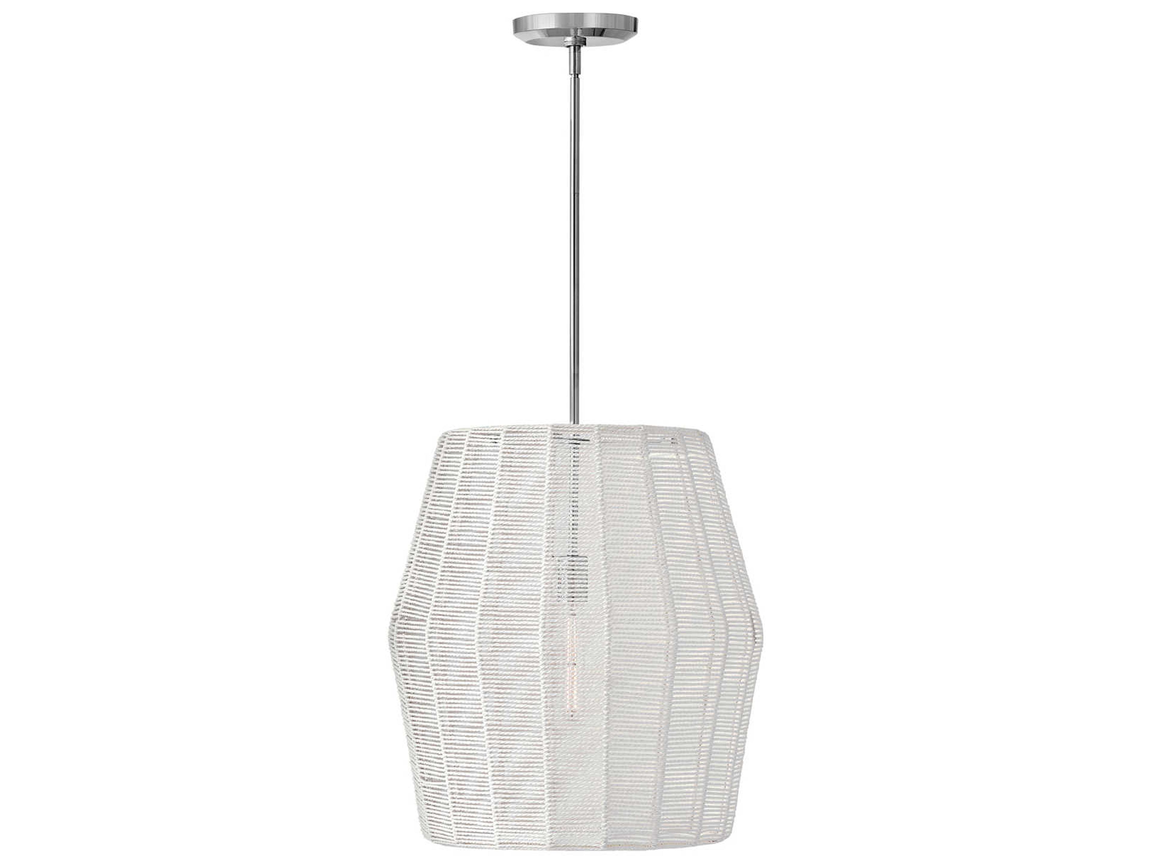 Hinkley Luca 1-Light Polished Chrome Natural Rattan Pendant
