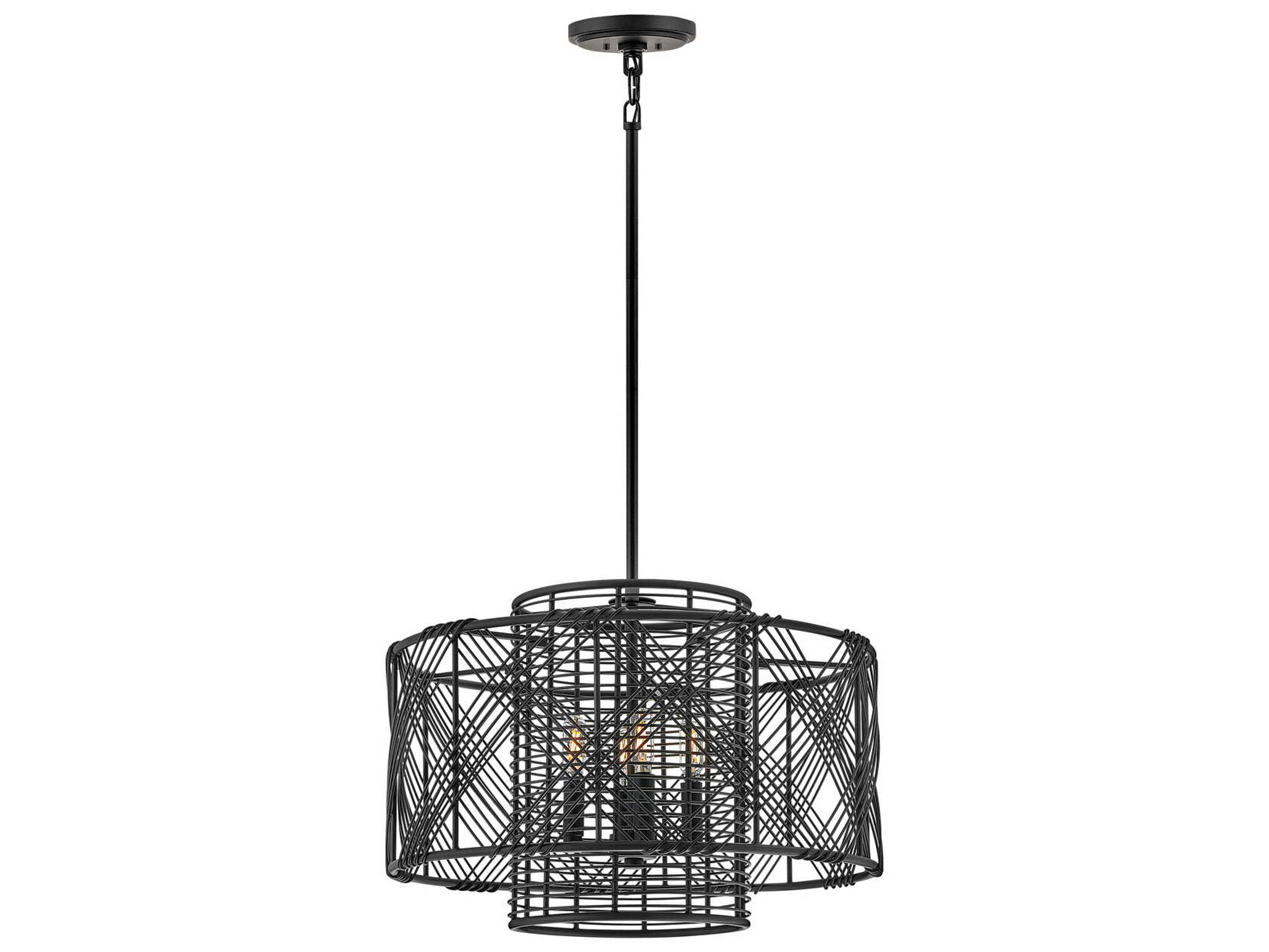 Hinkley Nikko 4-Light Black Candelabra Chandelier