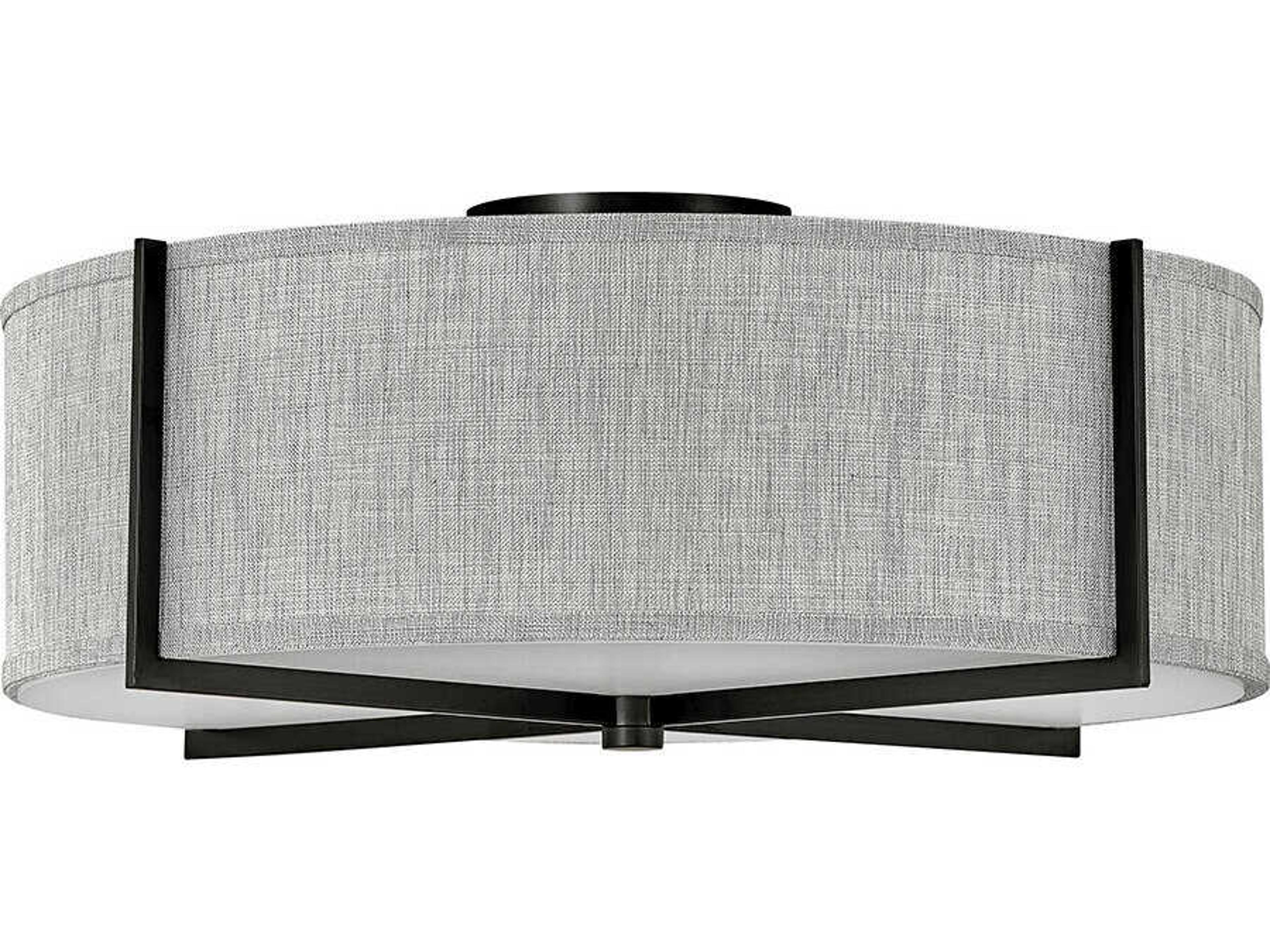 Hinkley Axis 4-Light Black Drum Flush Mount