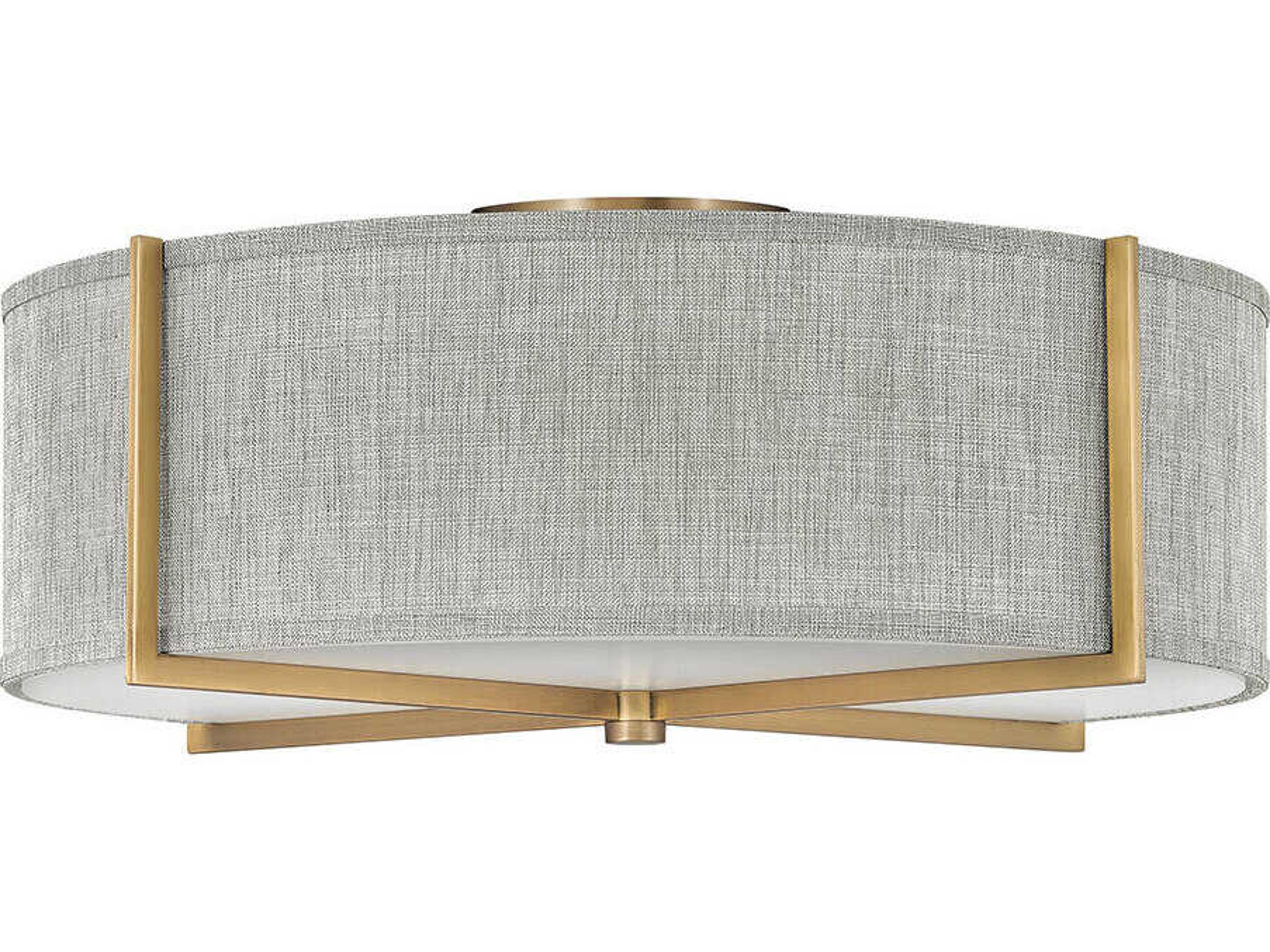 Hinkley Axis 4-Light Heritage Brass Drum Flush Mount