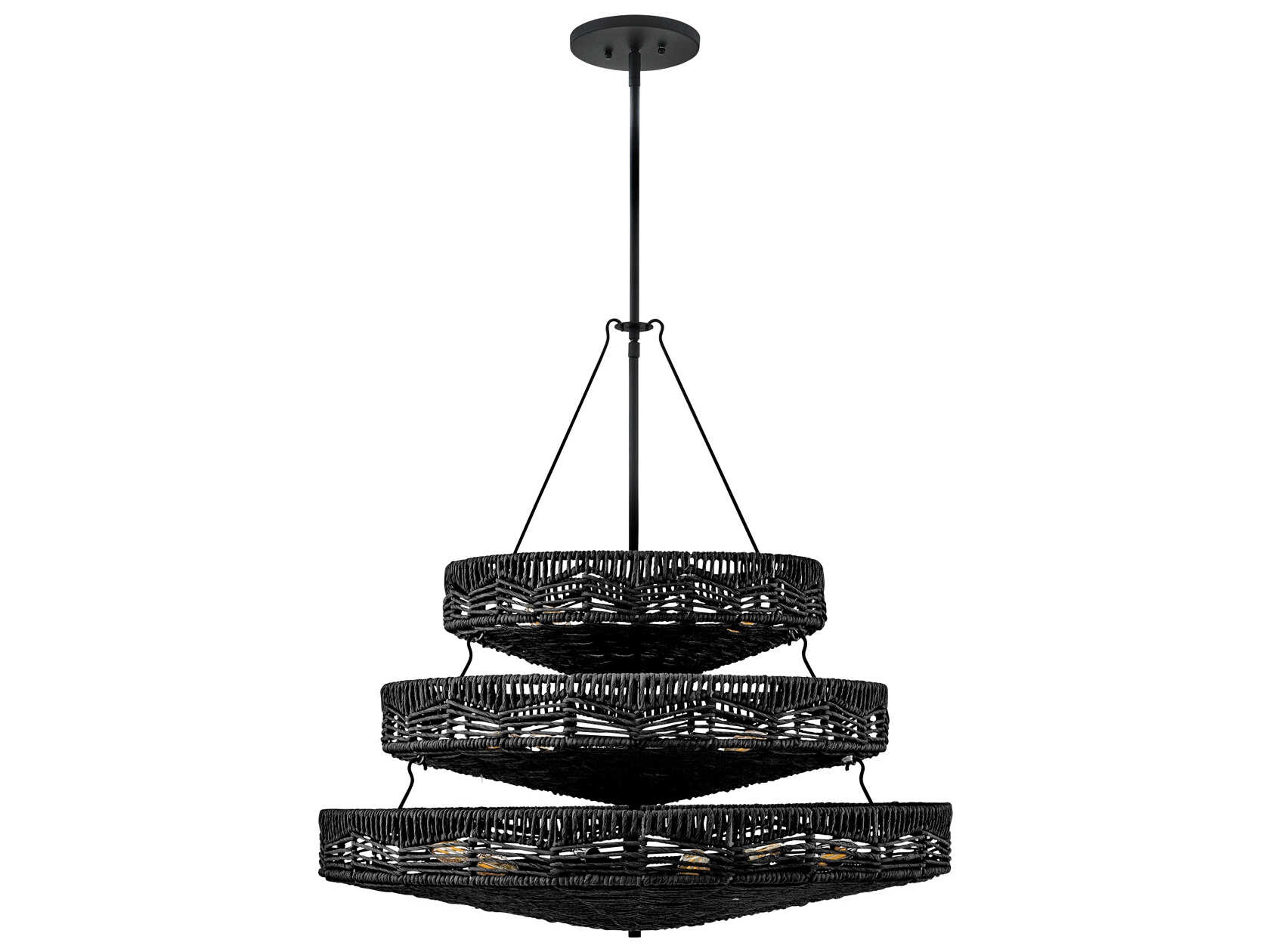 Hinkley Ophelia 13-Light Black LED Bowl Tiered Pendant