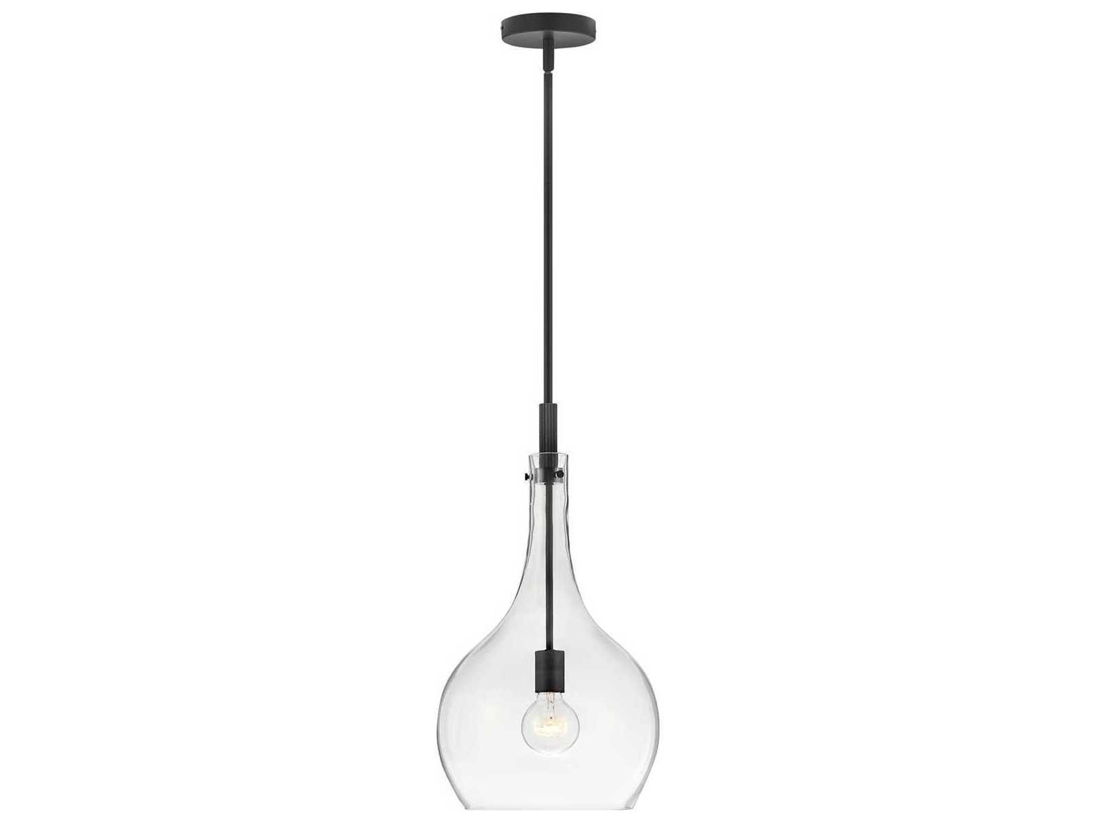 Hinkley Ziggy 1-Light Black Glass Mini Pendant