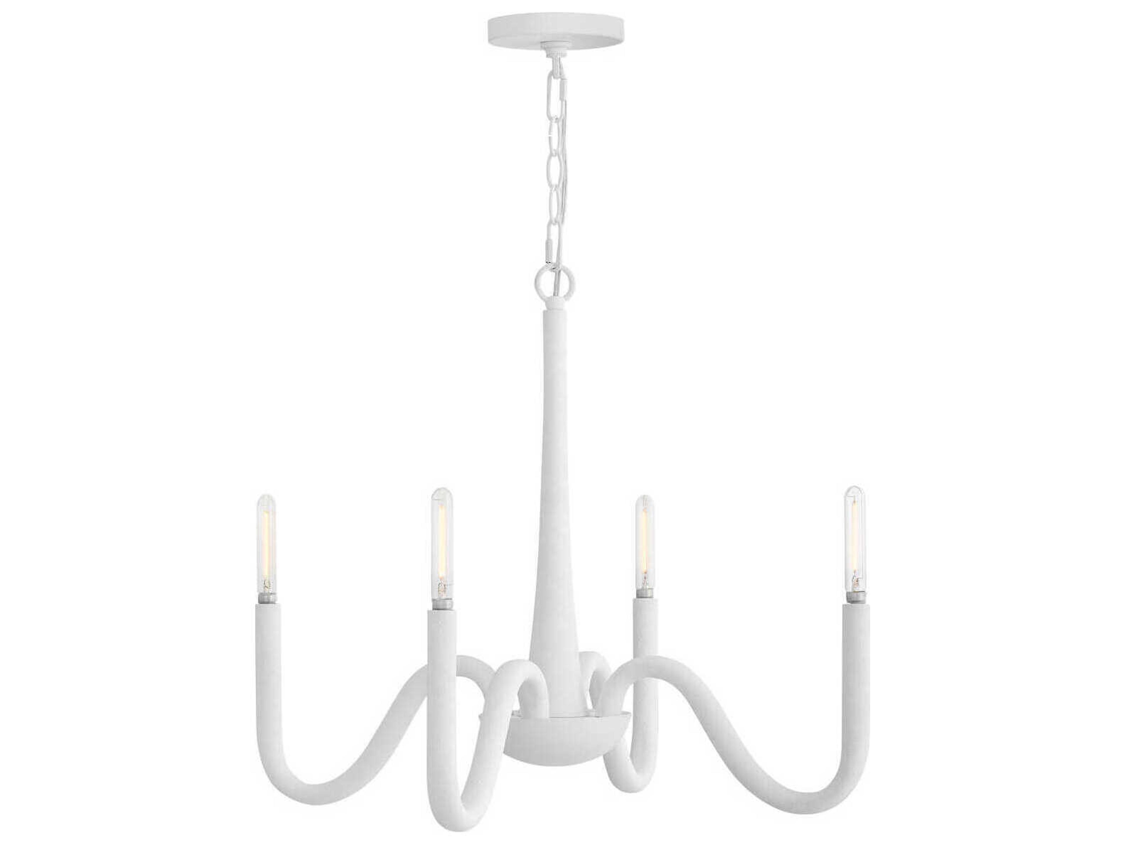 Hinkley Maris 4-Light Textured Plaster White Candelabra Chandelier