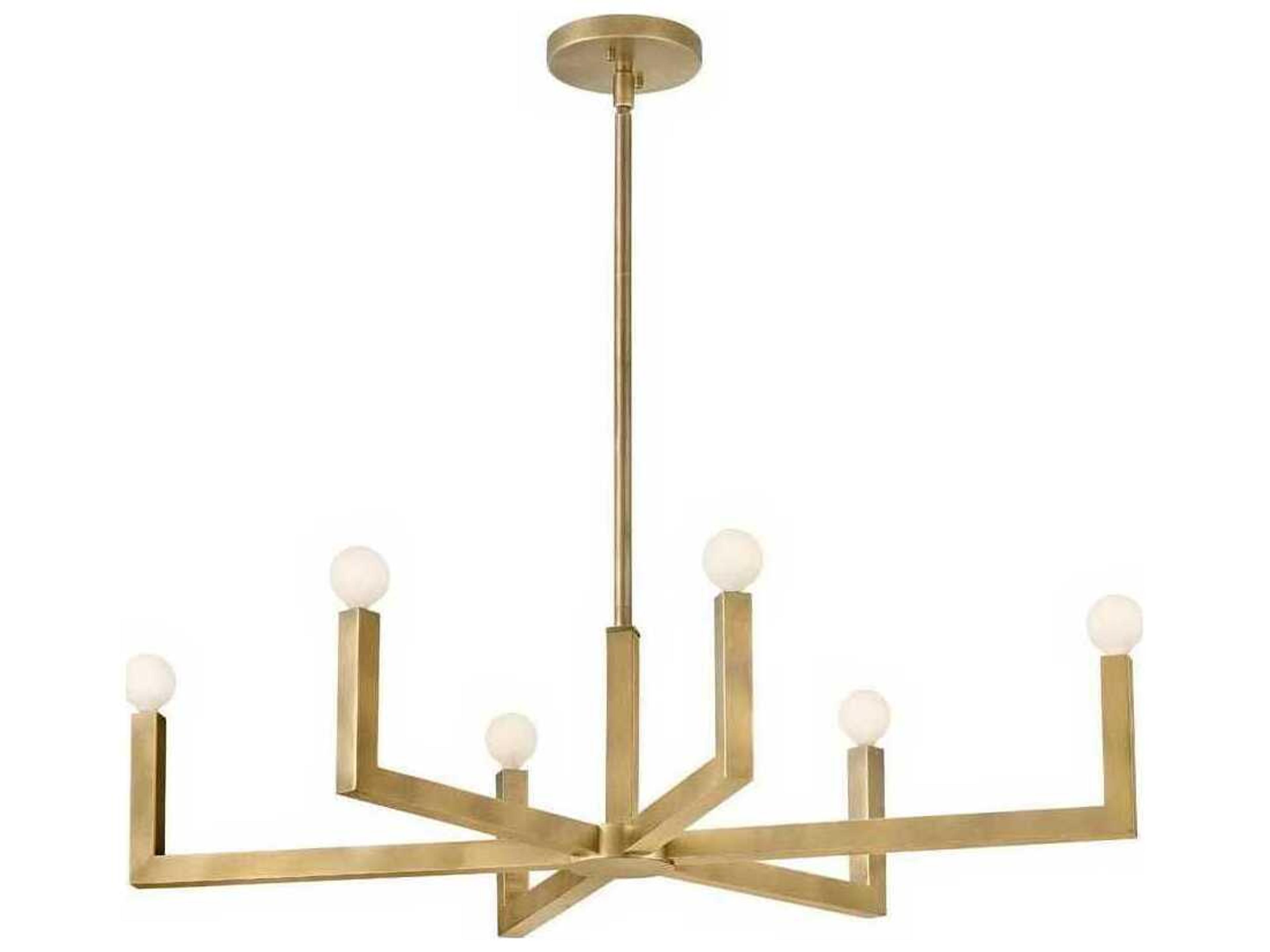 Ezra 6-Light Heritage Brass Candelabra Chandelier