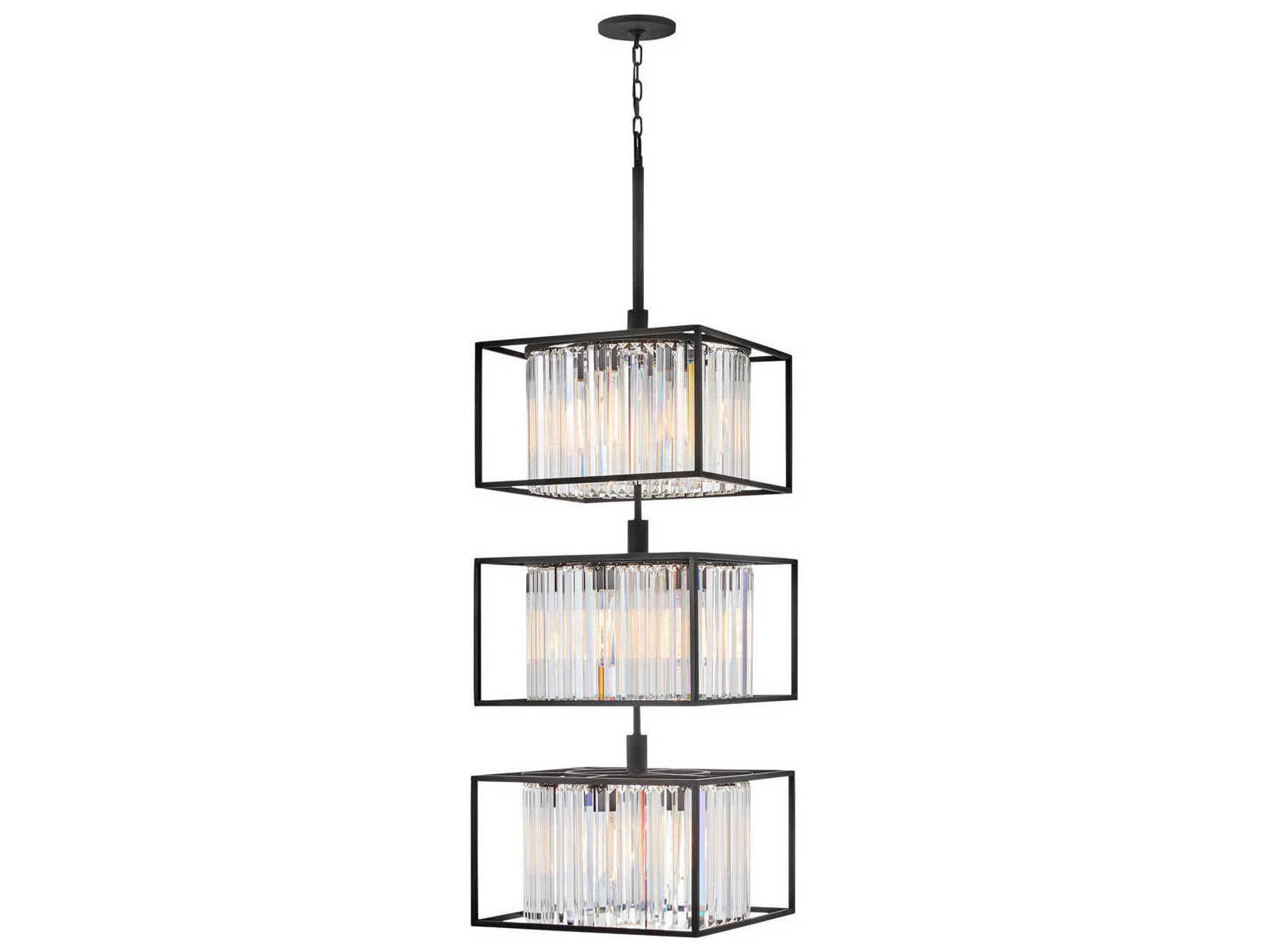 Hinkley Giada 18-Light8-Light Black Crystal LED Tiered Chandelier