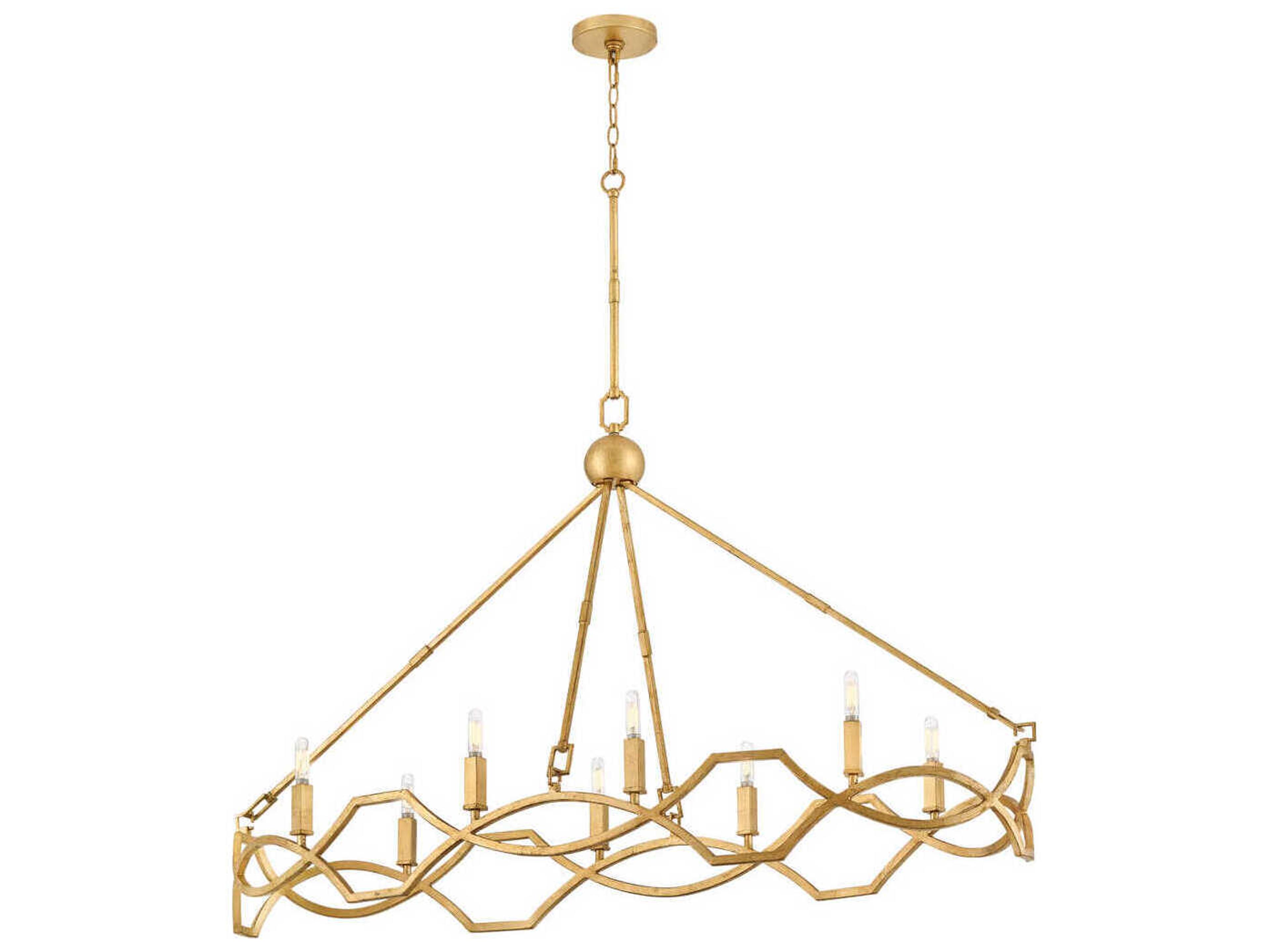 Hinkley Leona 8-Light Distressed Brass Island Pendant