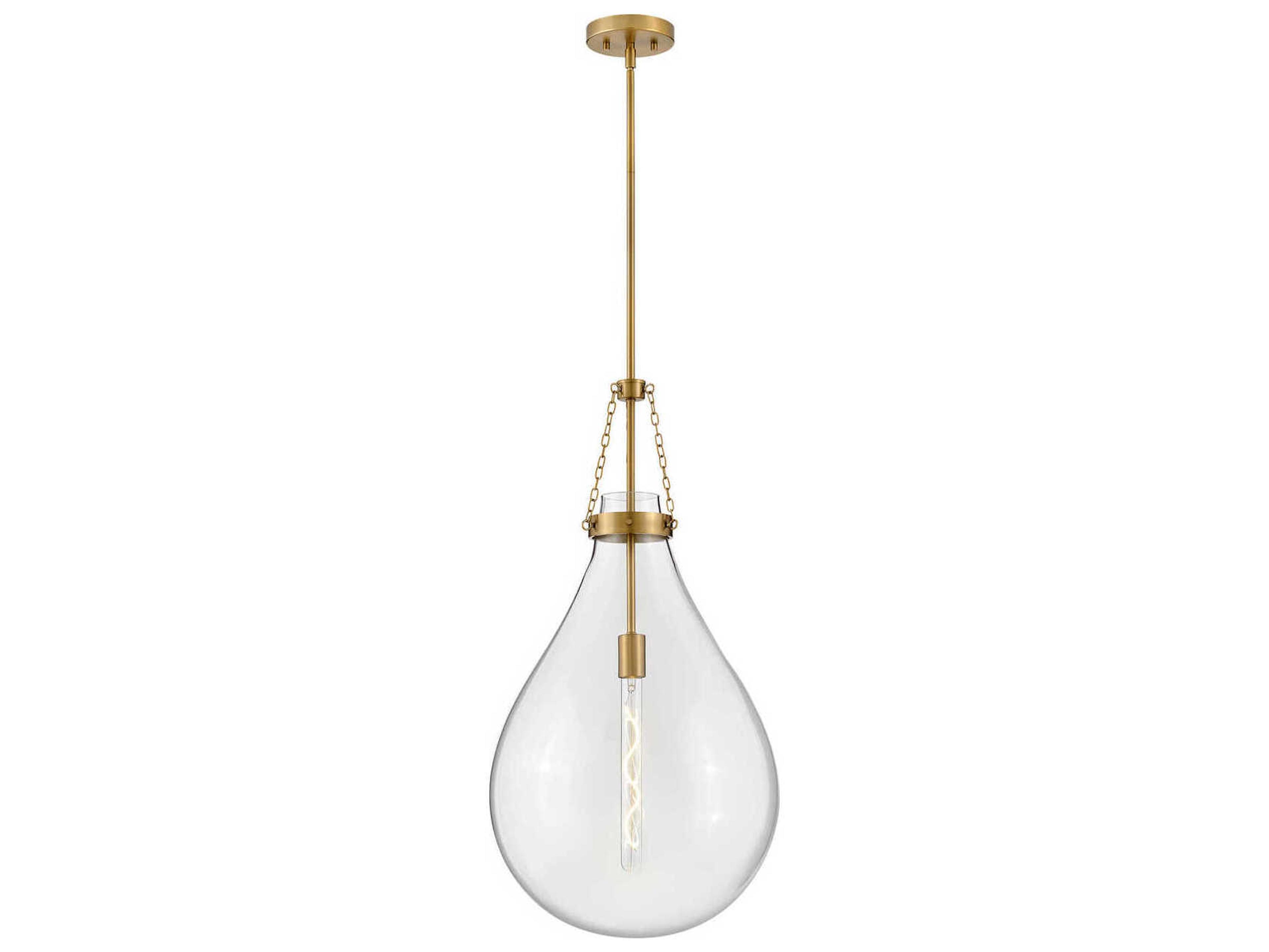 Hinkley Eloise 1-Light Lacquered Brass Glass Pendant