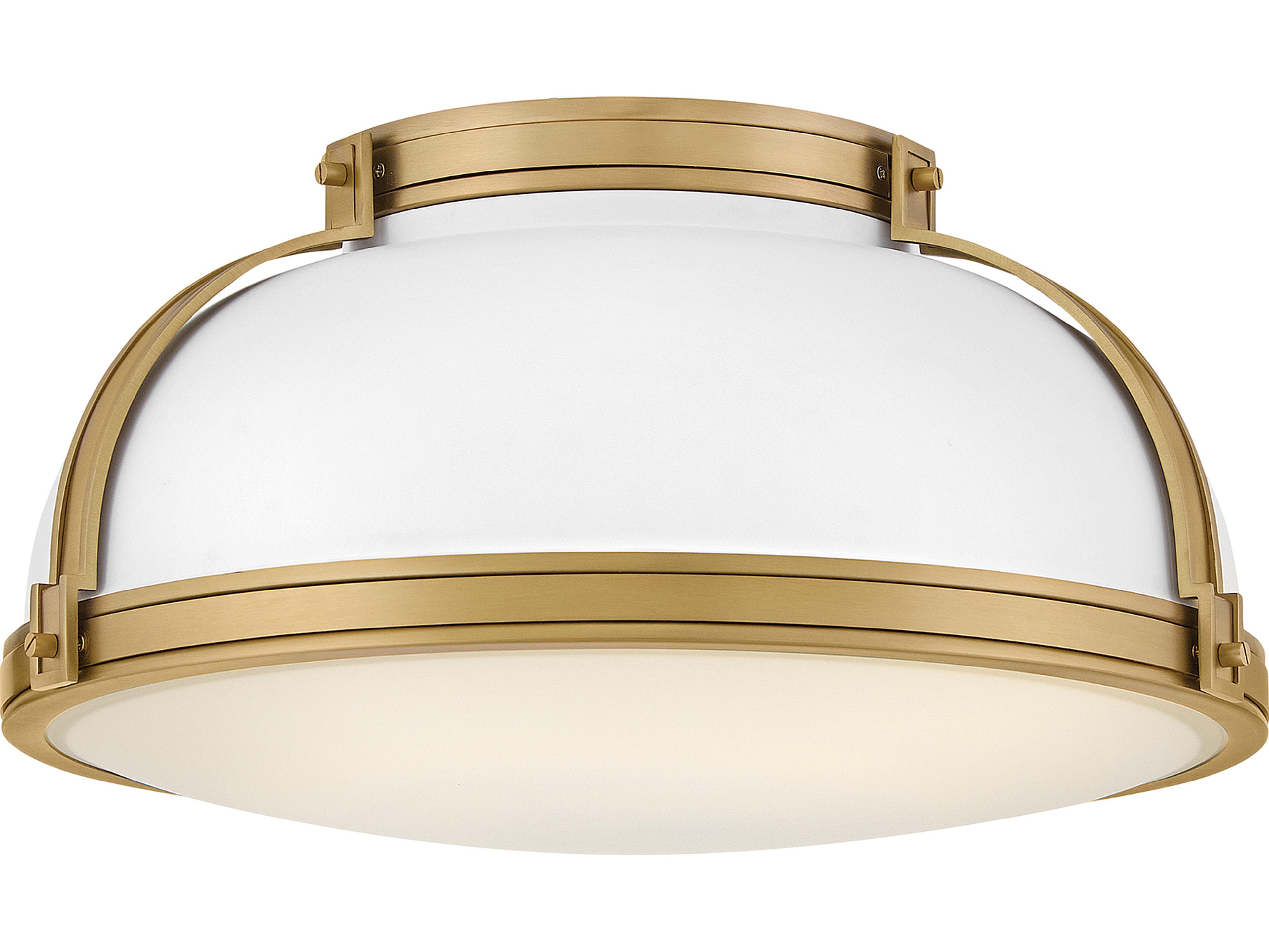 Hinkley Barton 3-Light Matte White Lacquered Brass Round Flush Mount