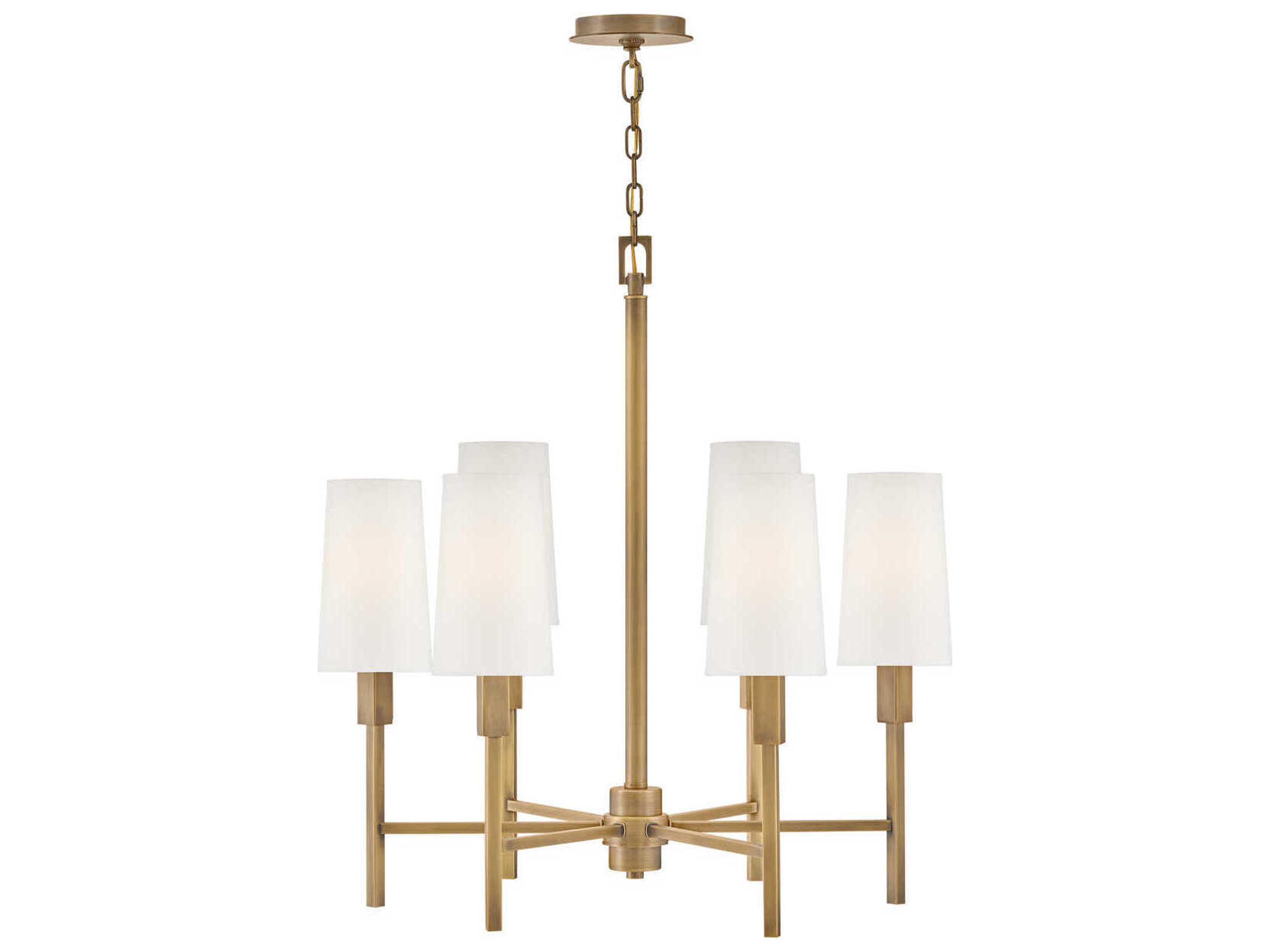 Hinkley Fenwick 6-Light Heritage Brass Chandelier